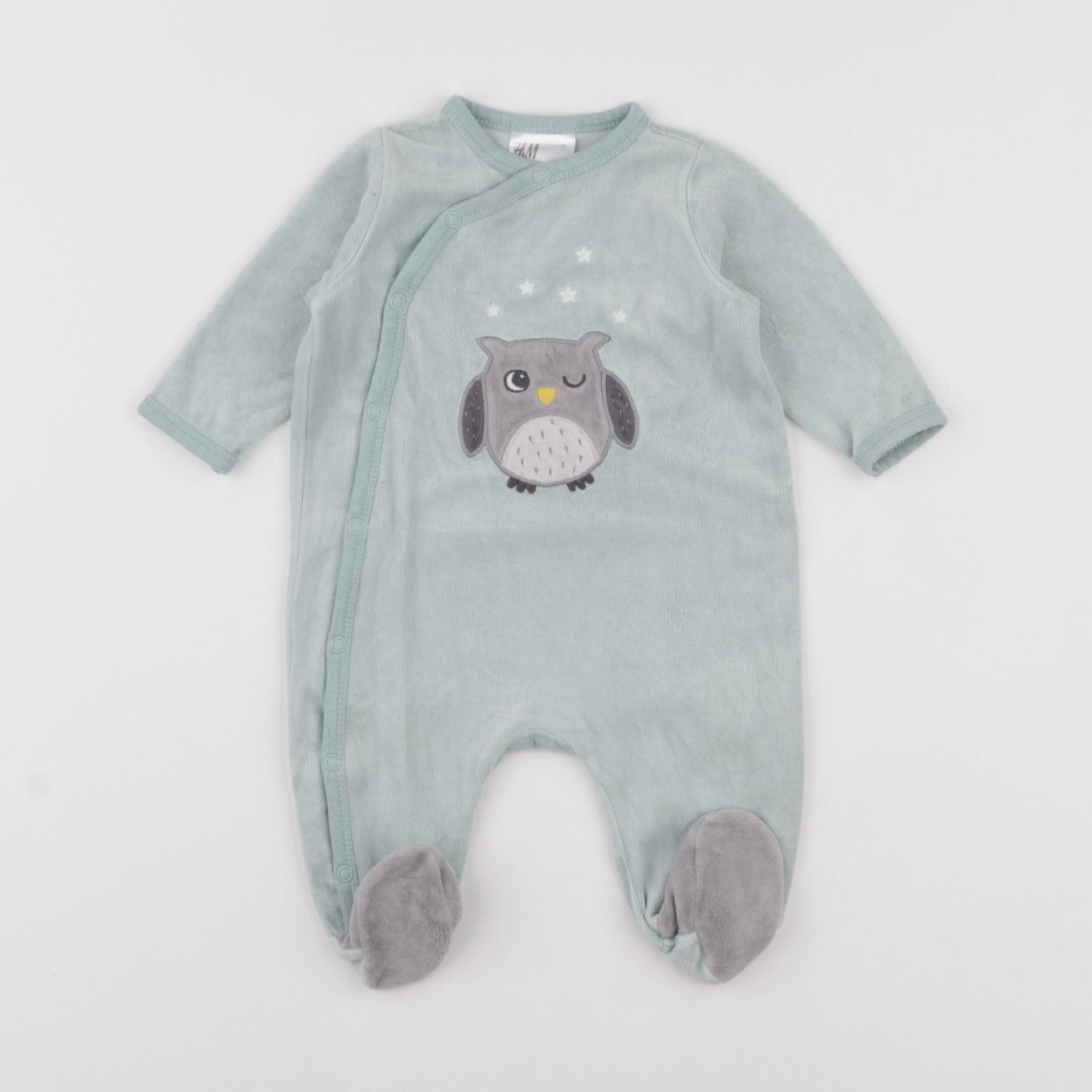 H&M - pyjama velours vert - 1 mois
