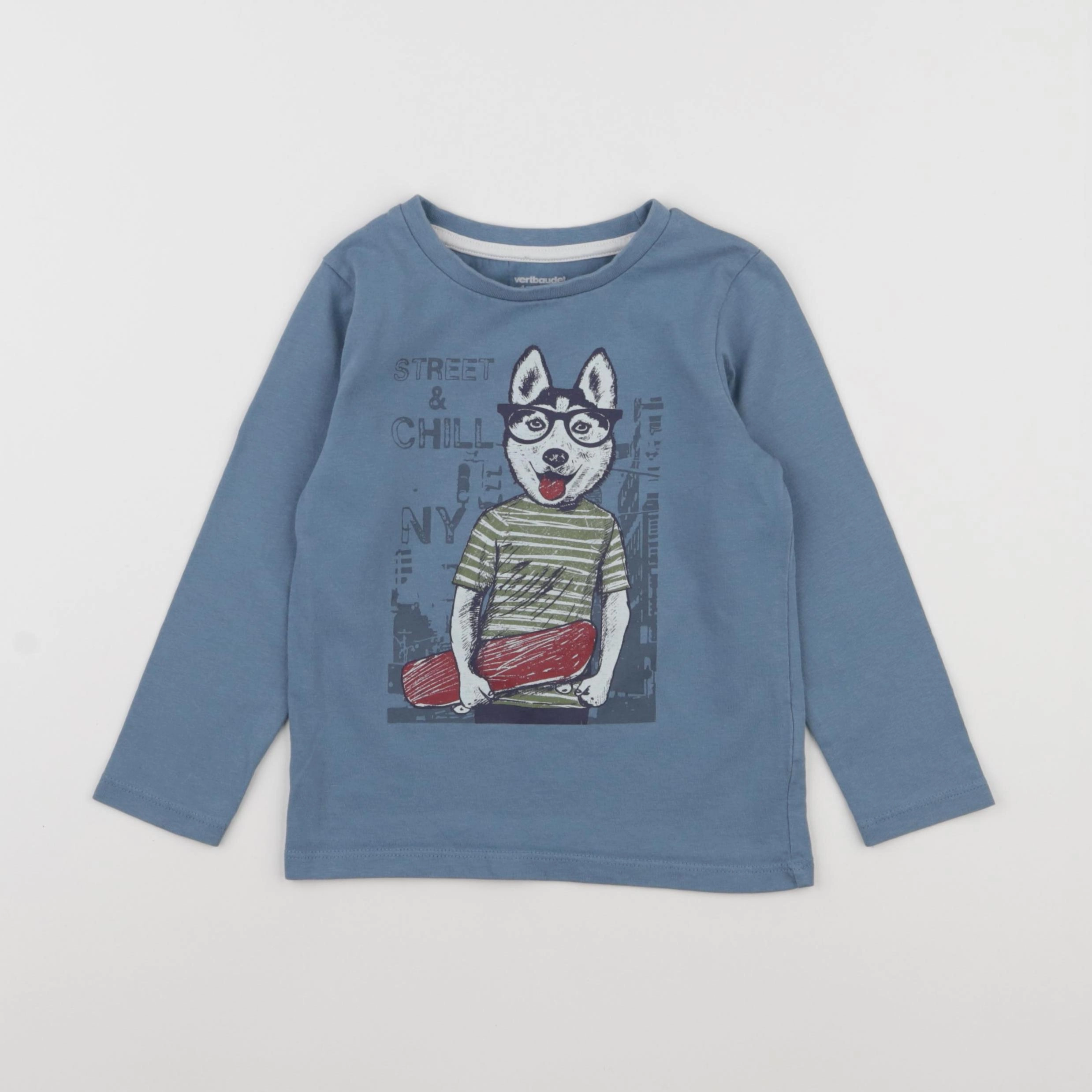 Vertbaudet - tee-shirt bleu - 4 ans