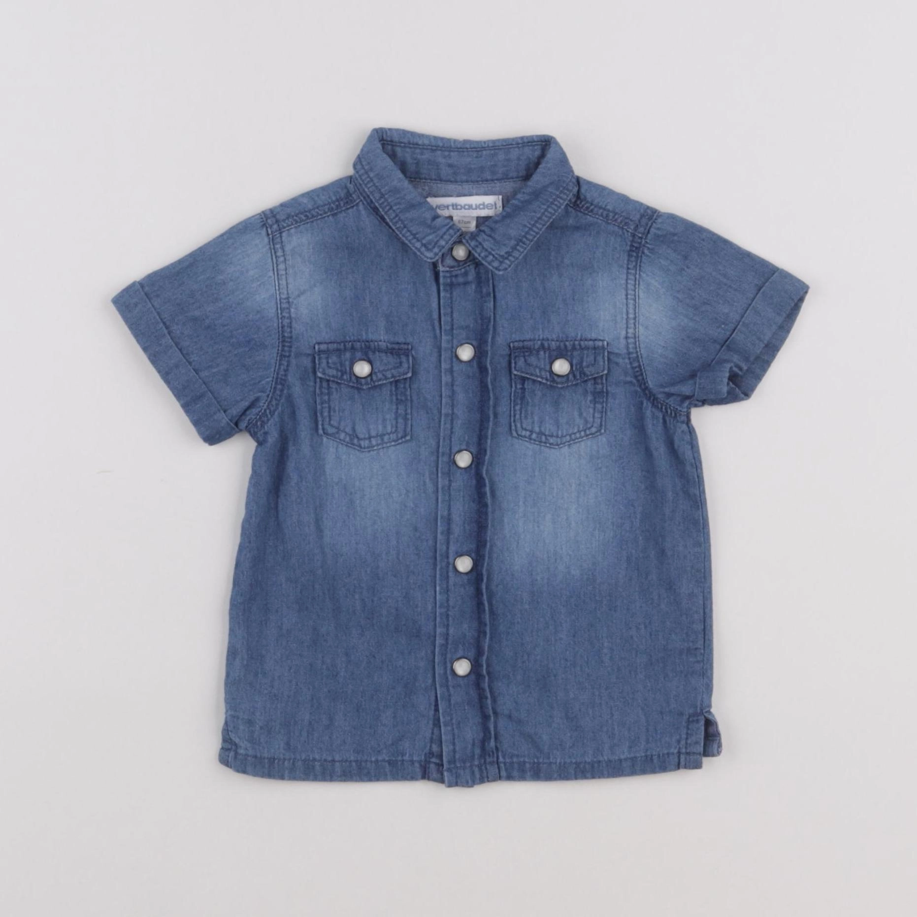 Vertbaudet - chemise bleu - 6 mois