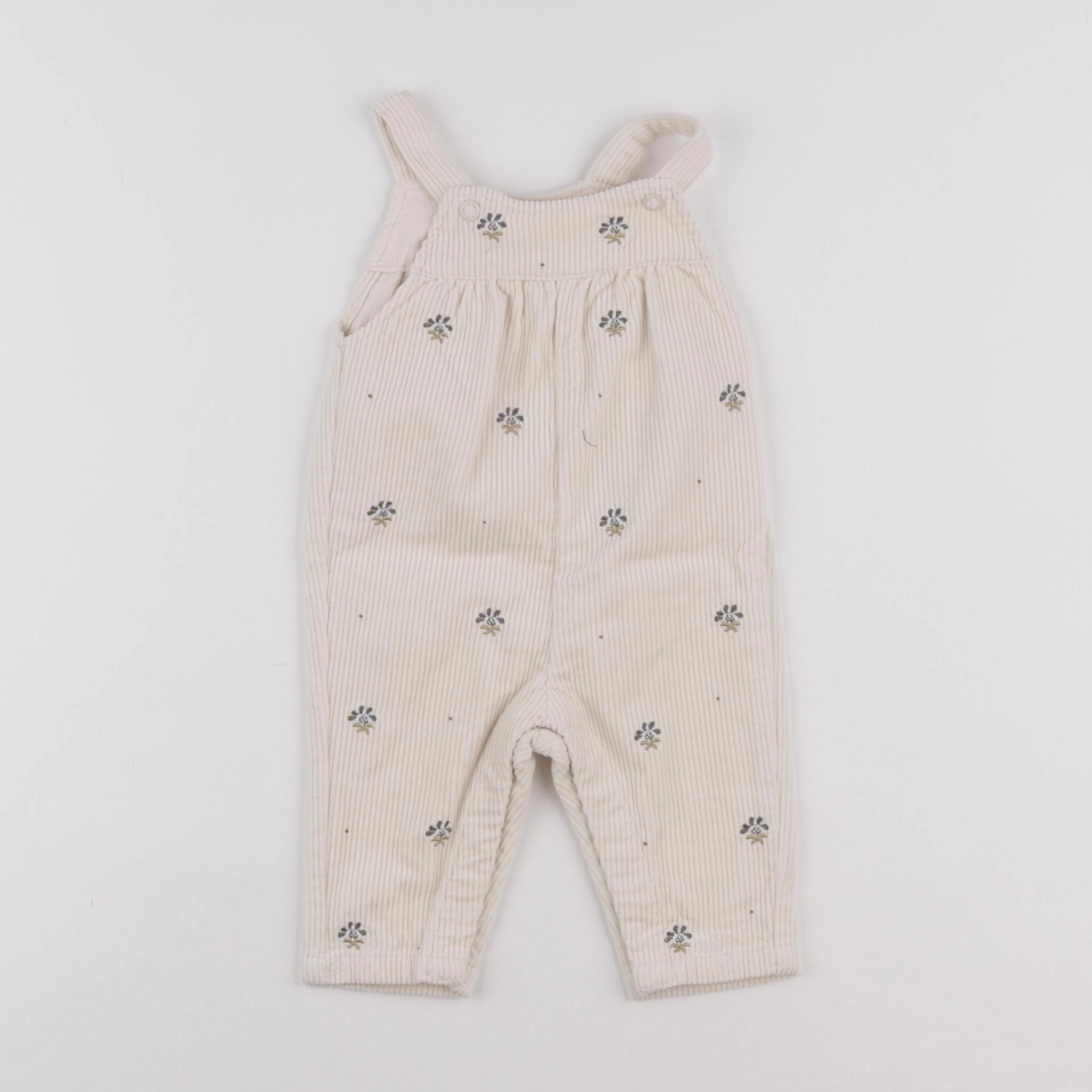 Vertbaudet - salopette beige - 6 mois