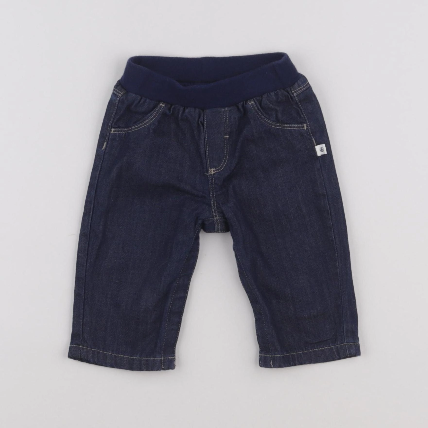 Petit Bateau - jean doublé bleu - 3 mois
