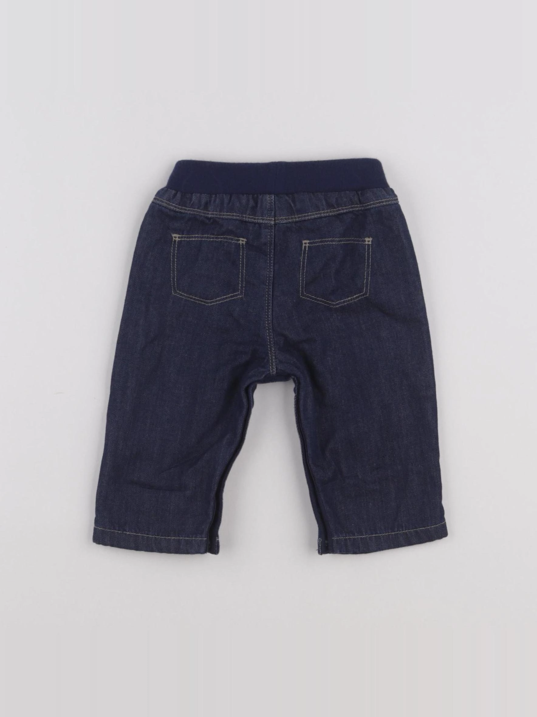 Petit Bateau - jean doublé bleu - 3 mois