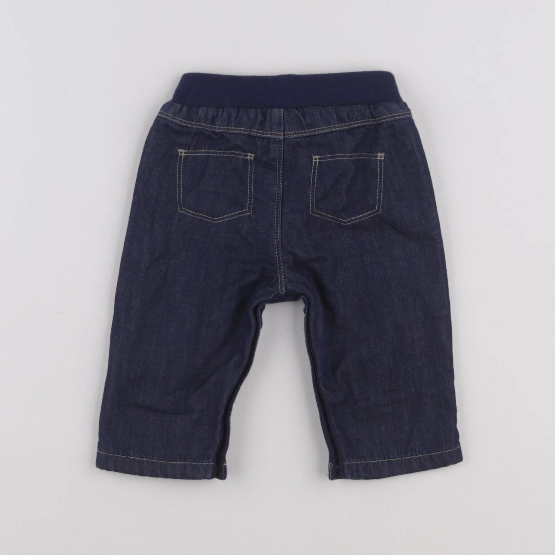 Petit Bateau - jean doublé bleu - 3 mois