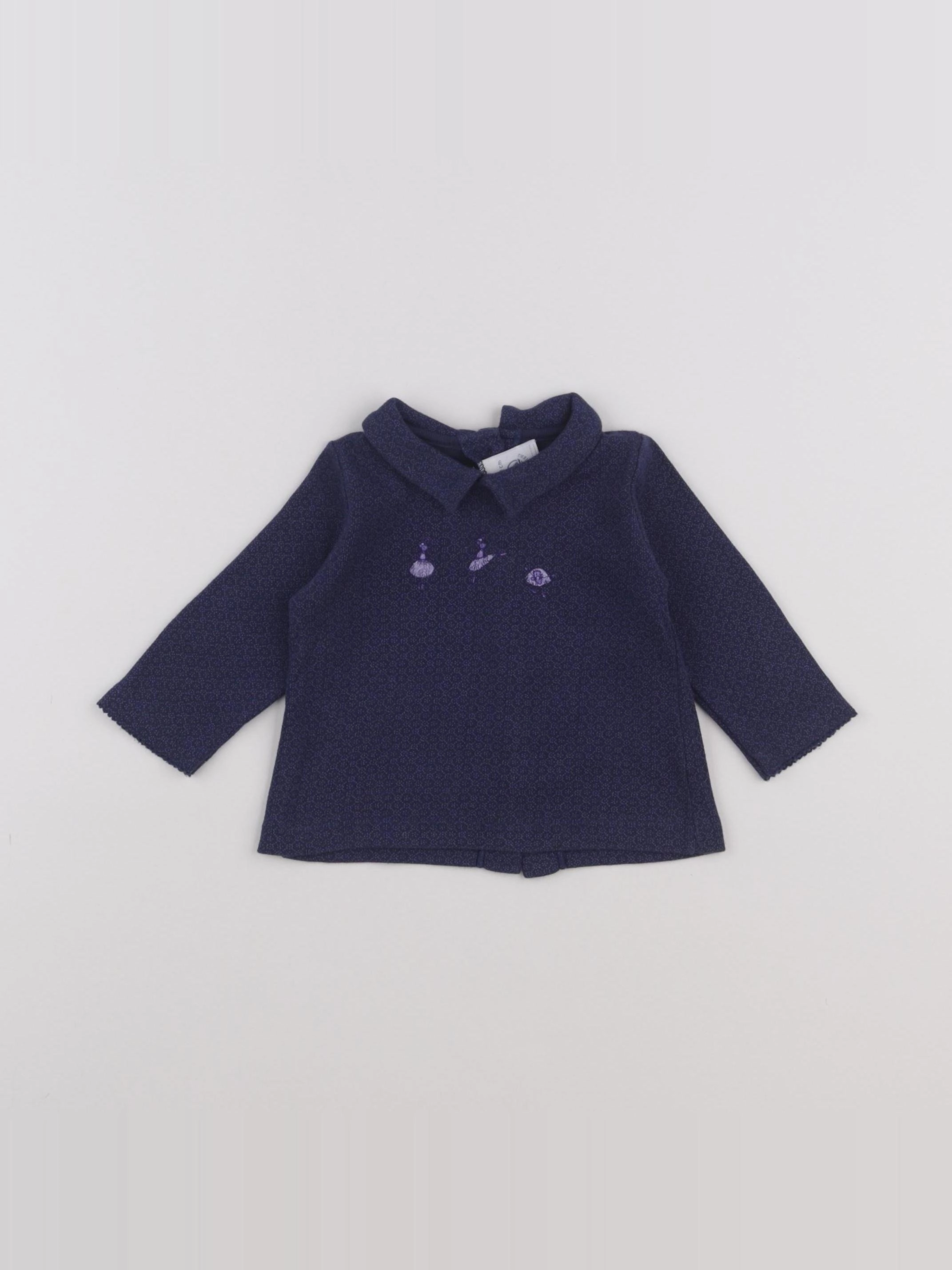 Petit Bateau - tee-shirt bleu - 6 mois