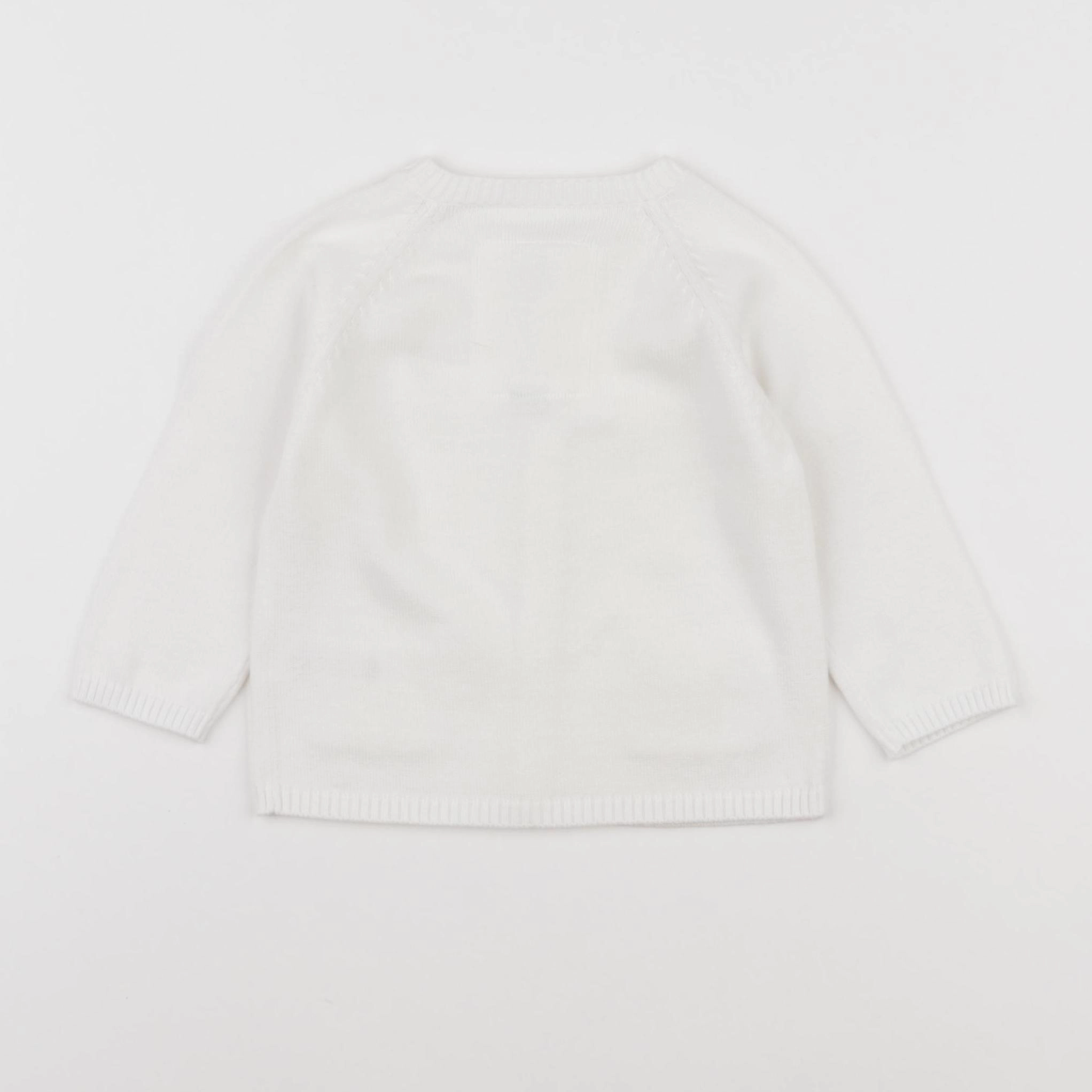 Petit Bateau - gilet blanc - 12 mois