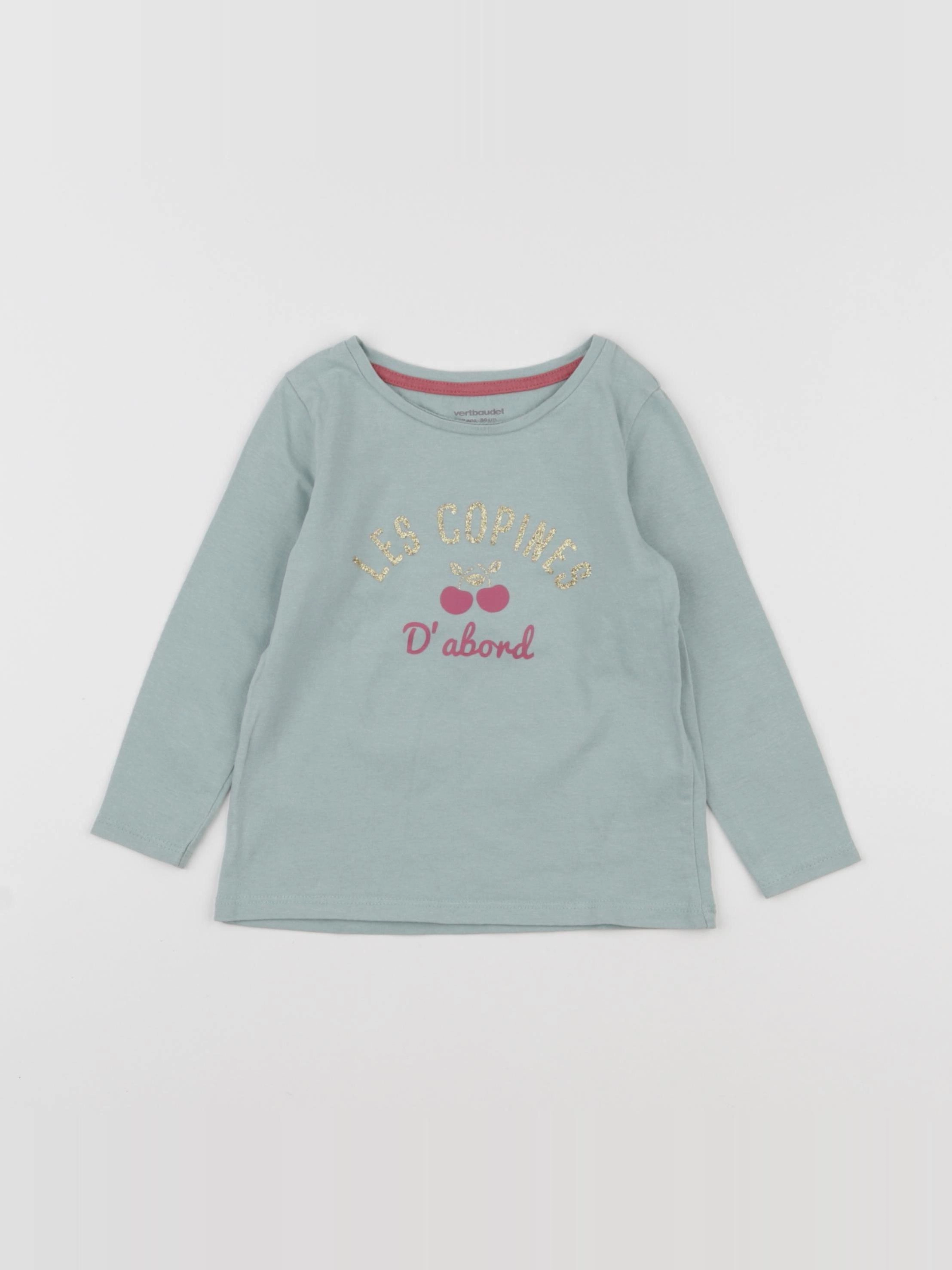 Vertbaudet - tee-shirt vert - 2 ans