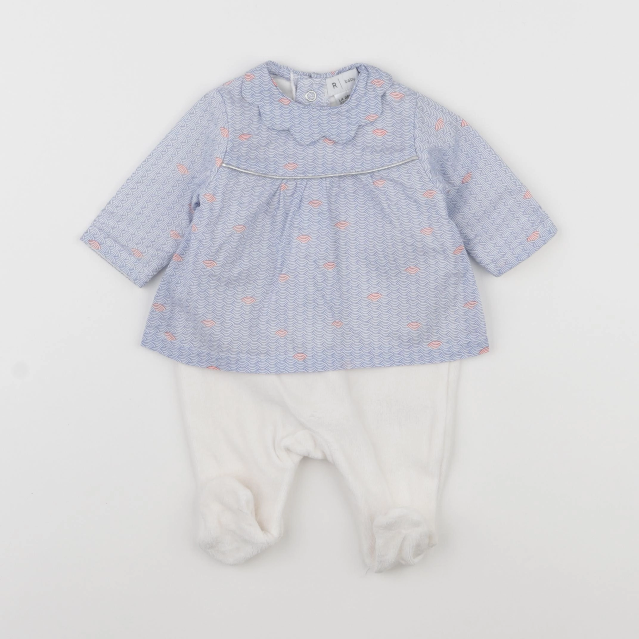 La Redoute - pyjama velours bleu - 1 mois