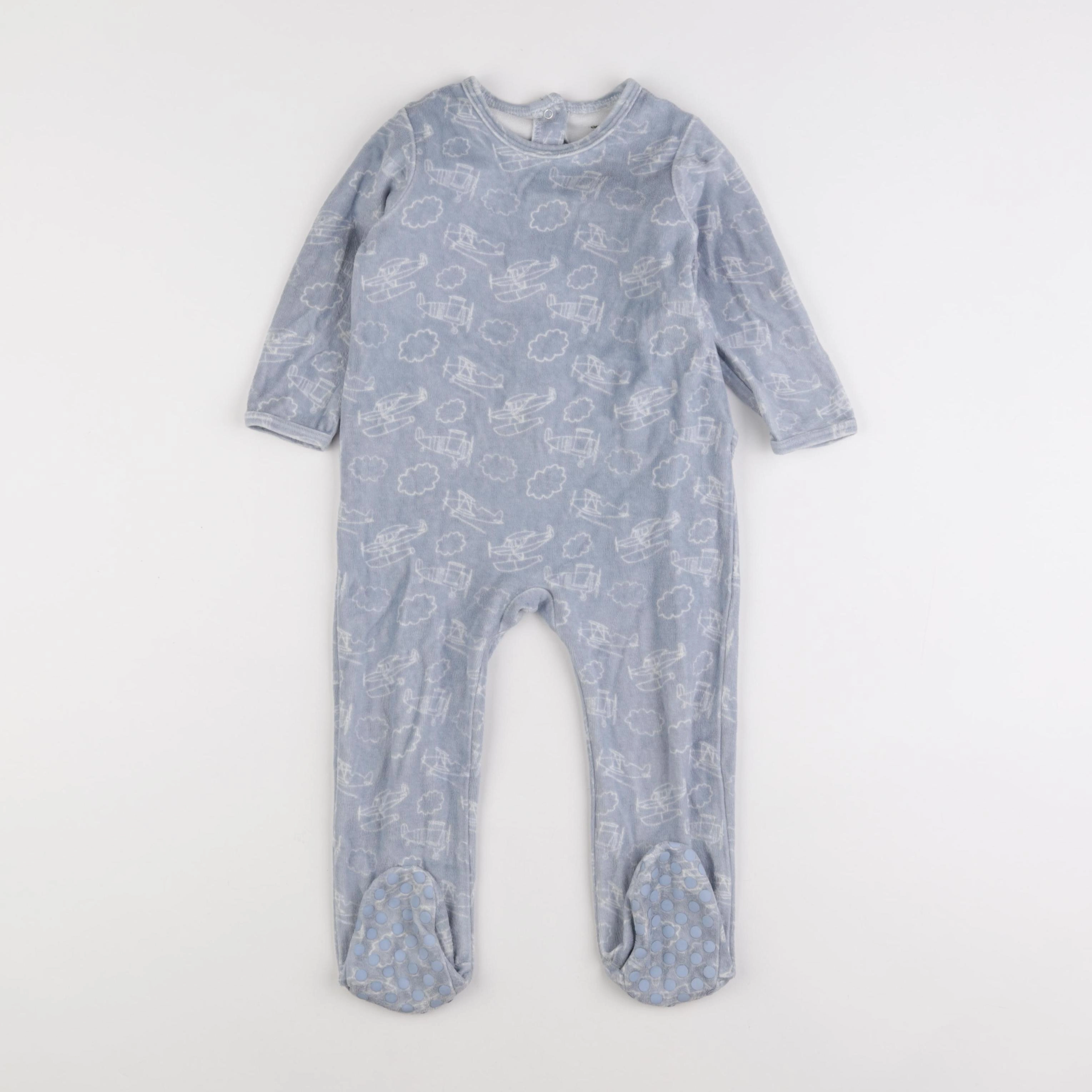 Vertbaudet - pyjama velours bleu - 2 ans