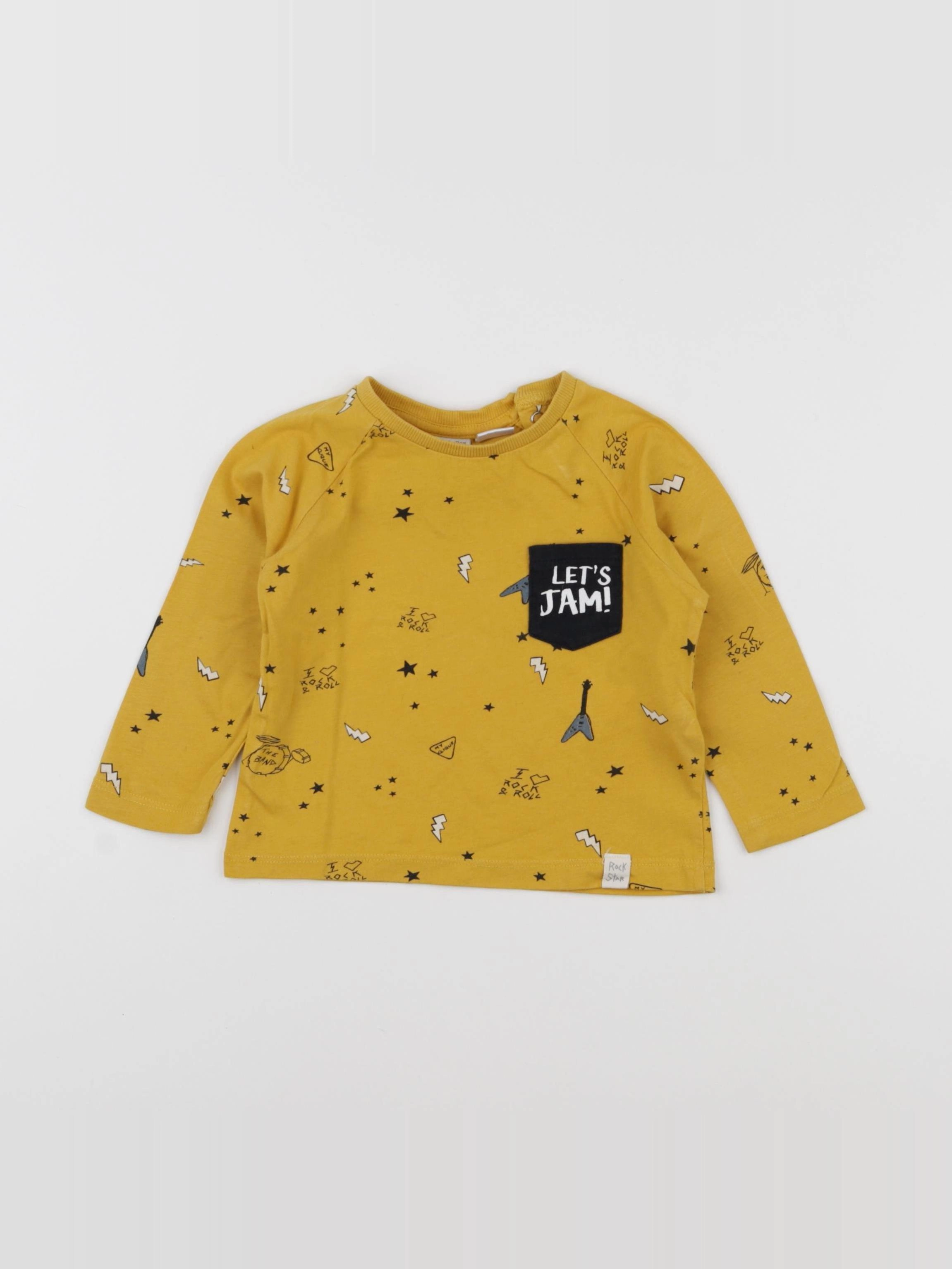 Zara - tee-shirt jaune - 9/12 mois