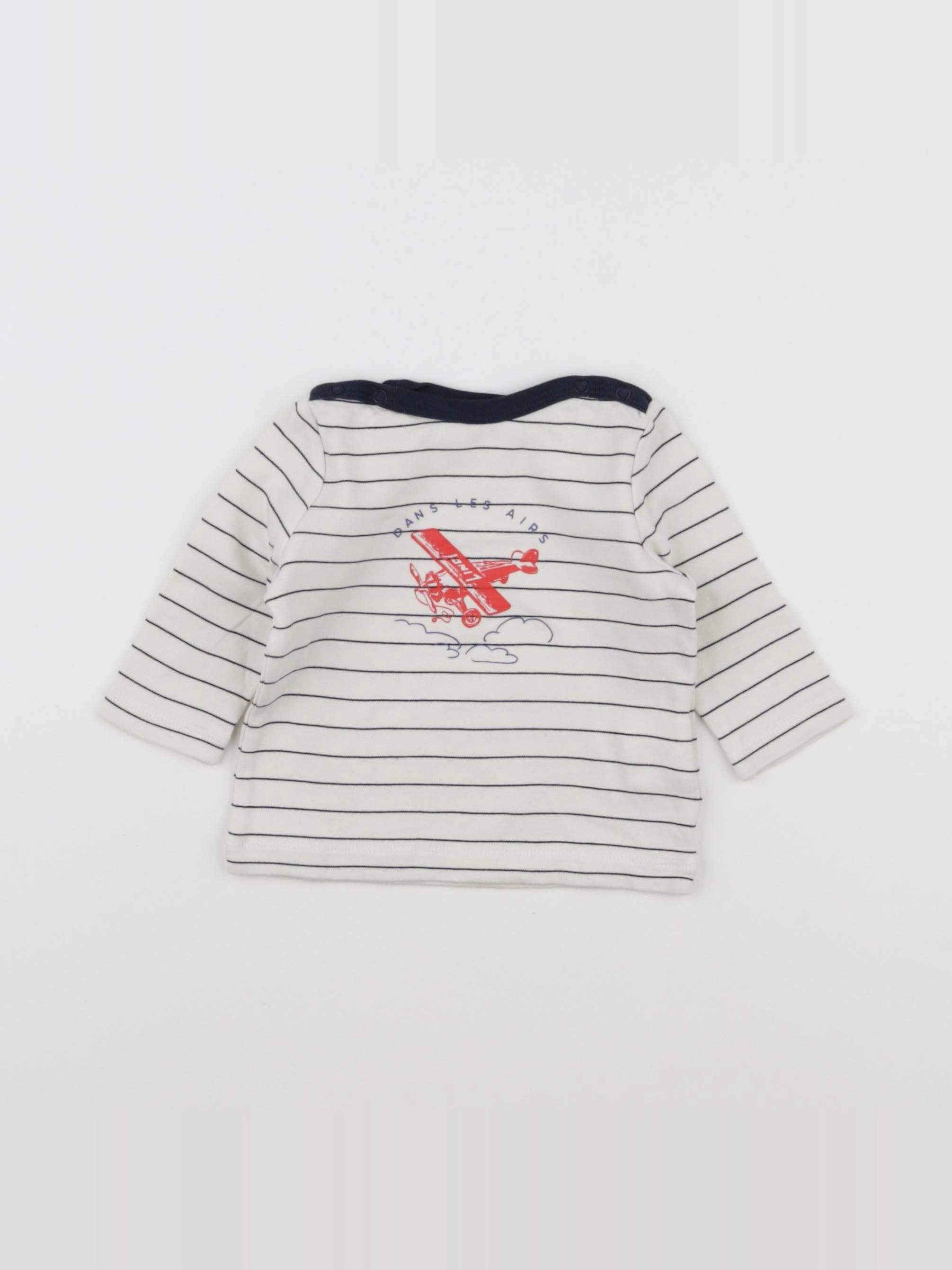 Cyrillus - tee-shirt beige, bleu - 6 mois