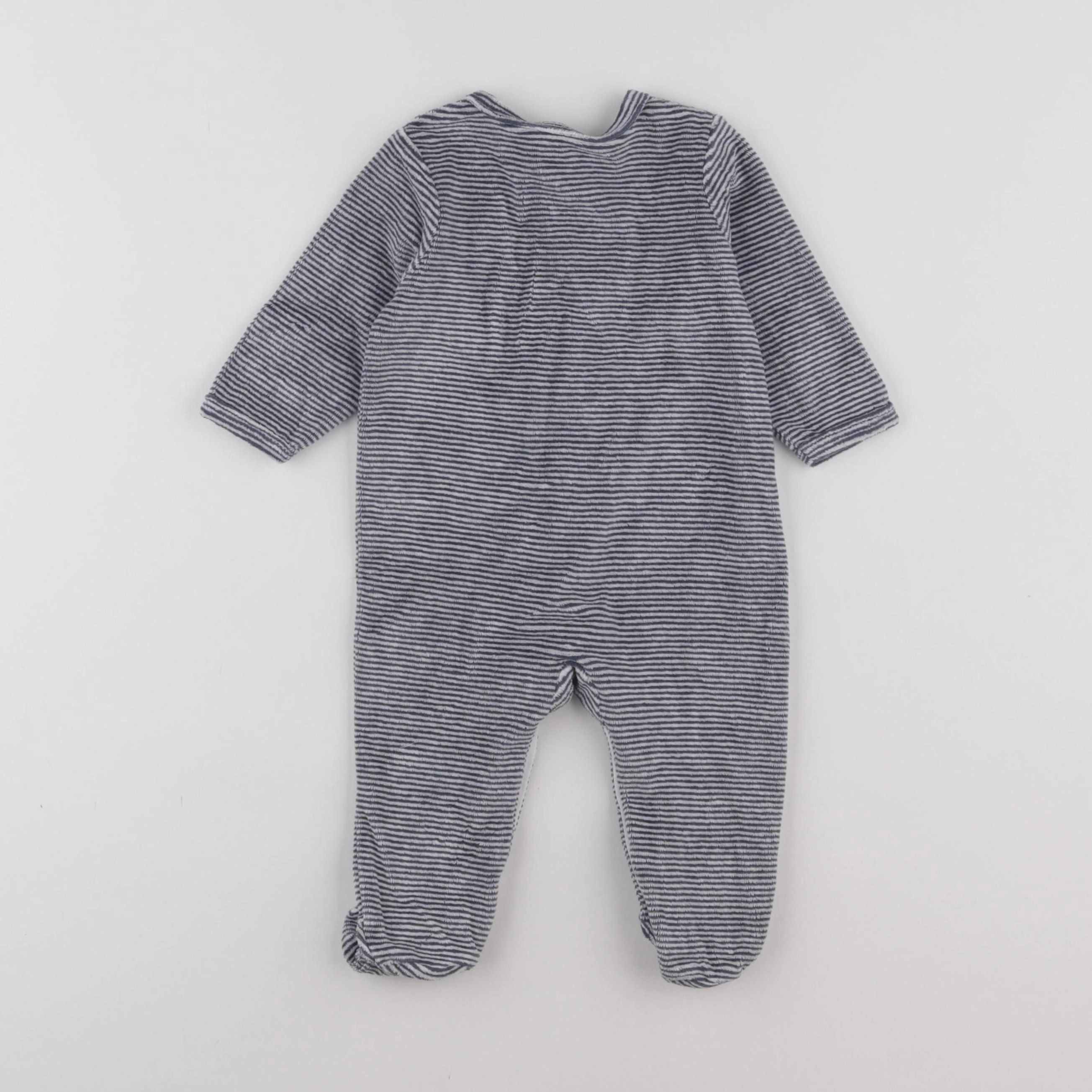 Vertbaudet - pyjama velours bleu - 6 mois