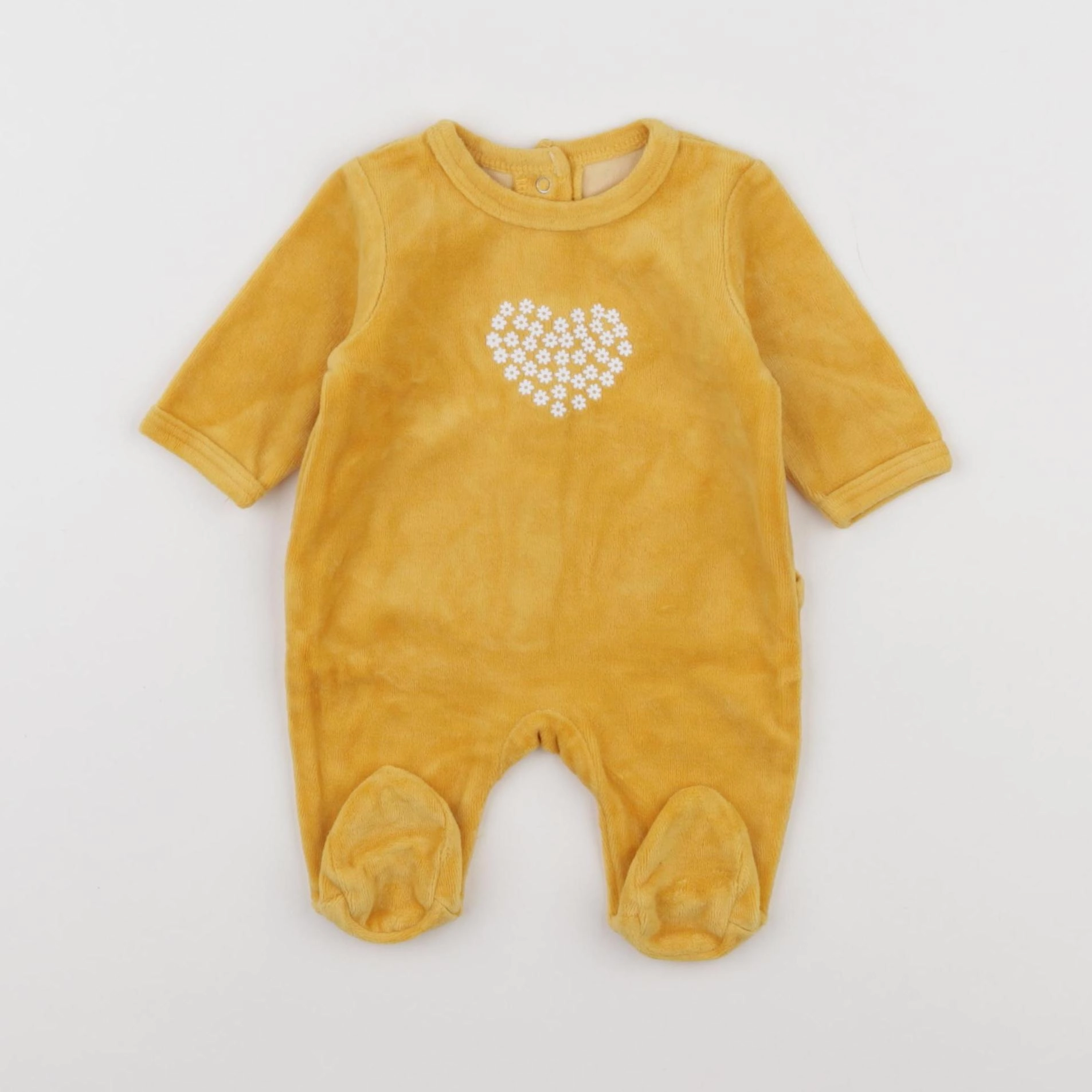 Vertbaudet - pyjama velours jaune - 0 mois