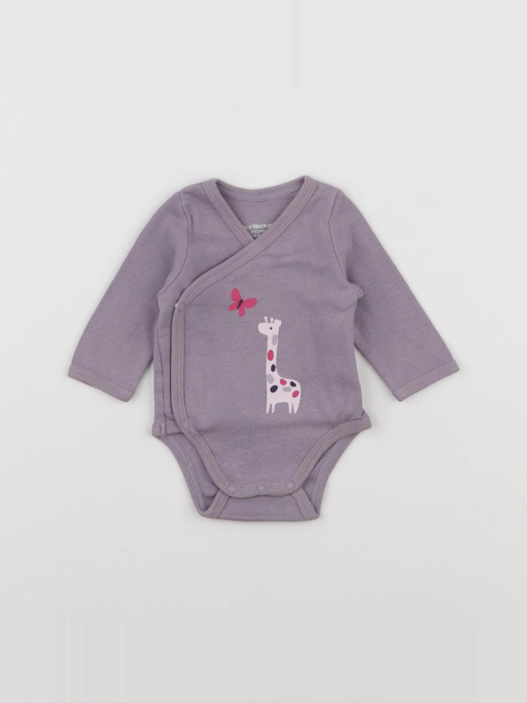 Vertbaudet - body violet - 0 mois