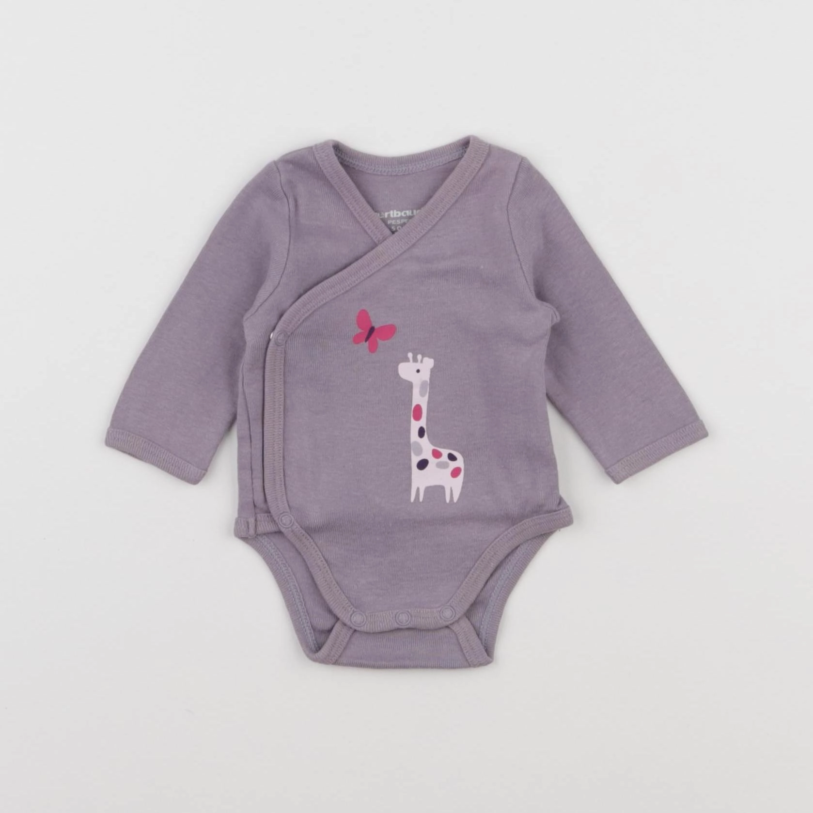 Vertbaudet - body violet - 0 mois