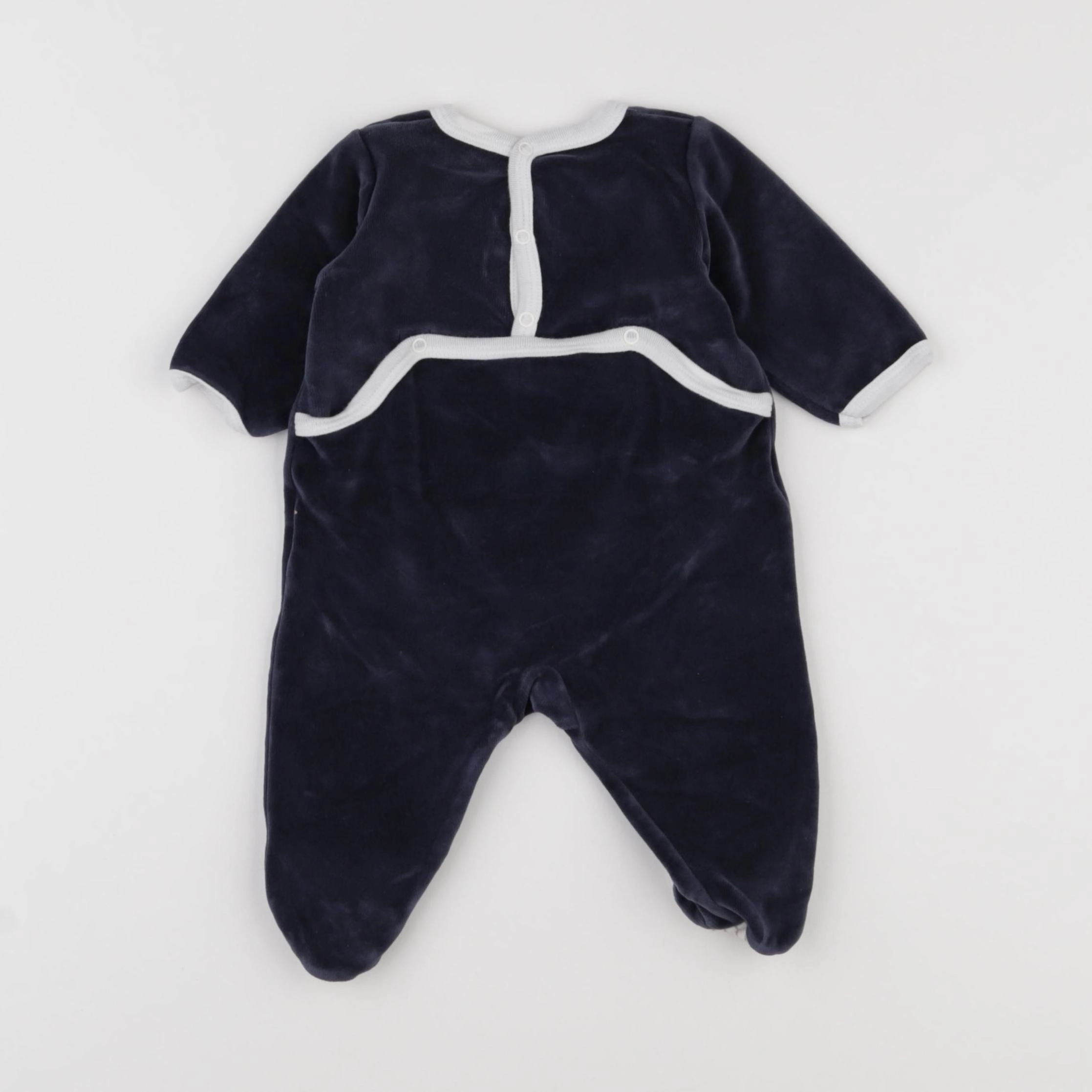 Petit Bateau - pyjama velours bleu - 3 mois