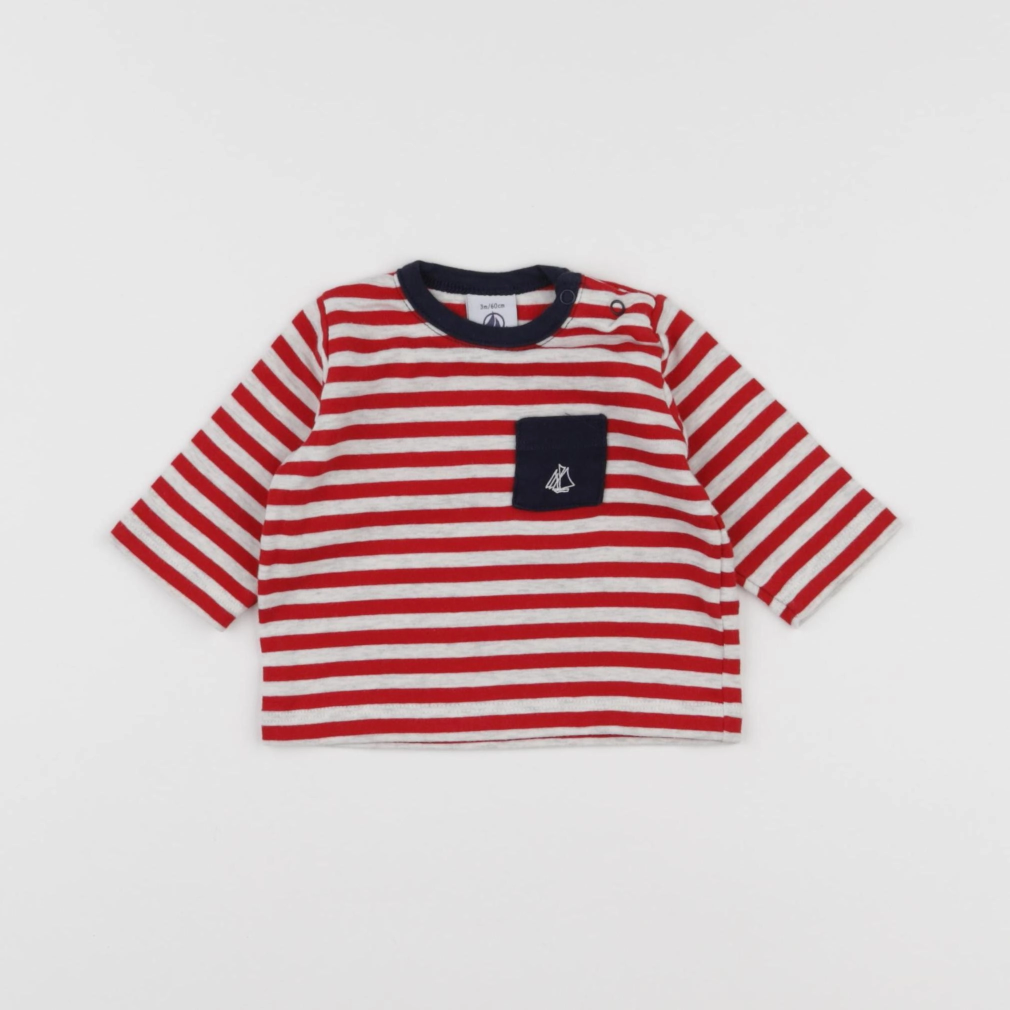 Petit Bateau - tee-shirt rouge - 3 mois