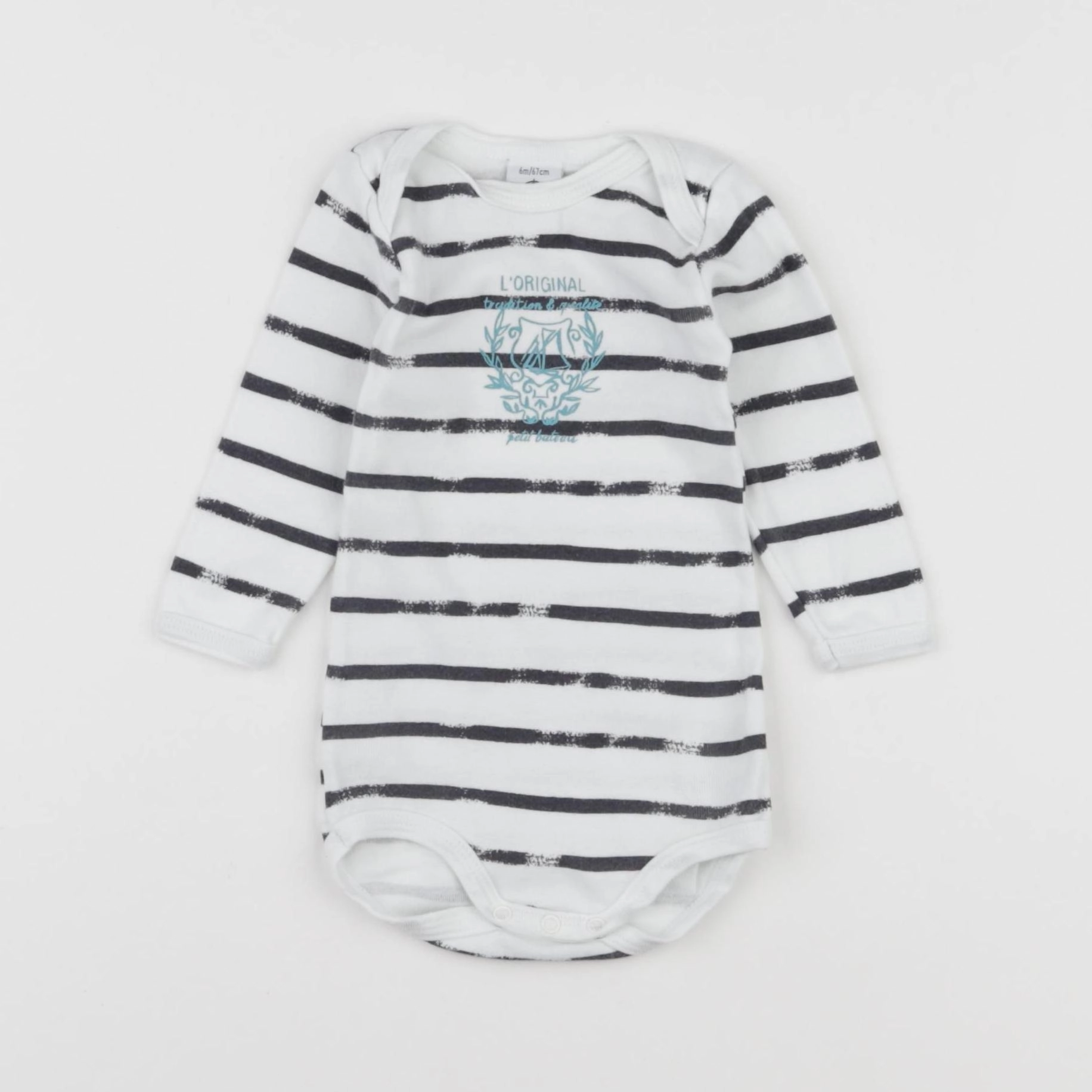 Petit Bateau - body blanc - 6 mois