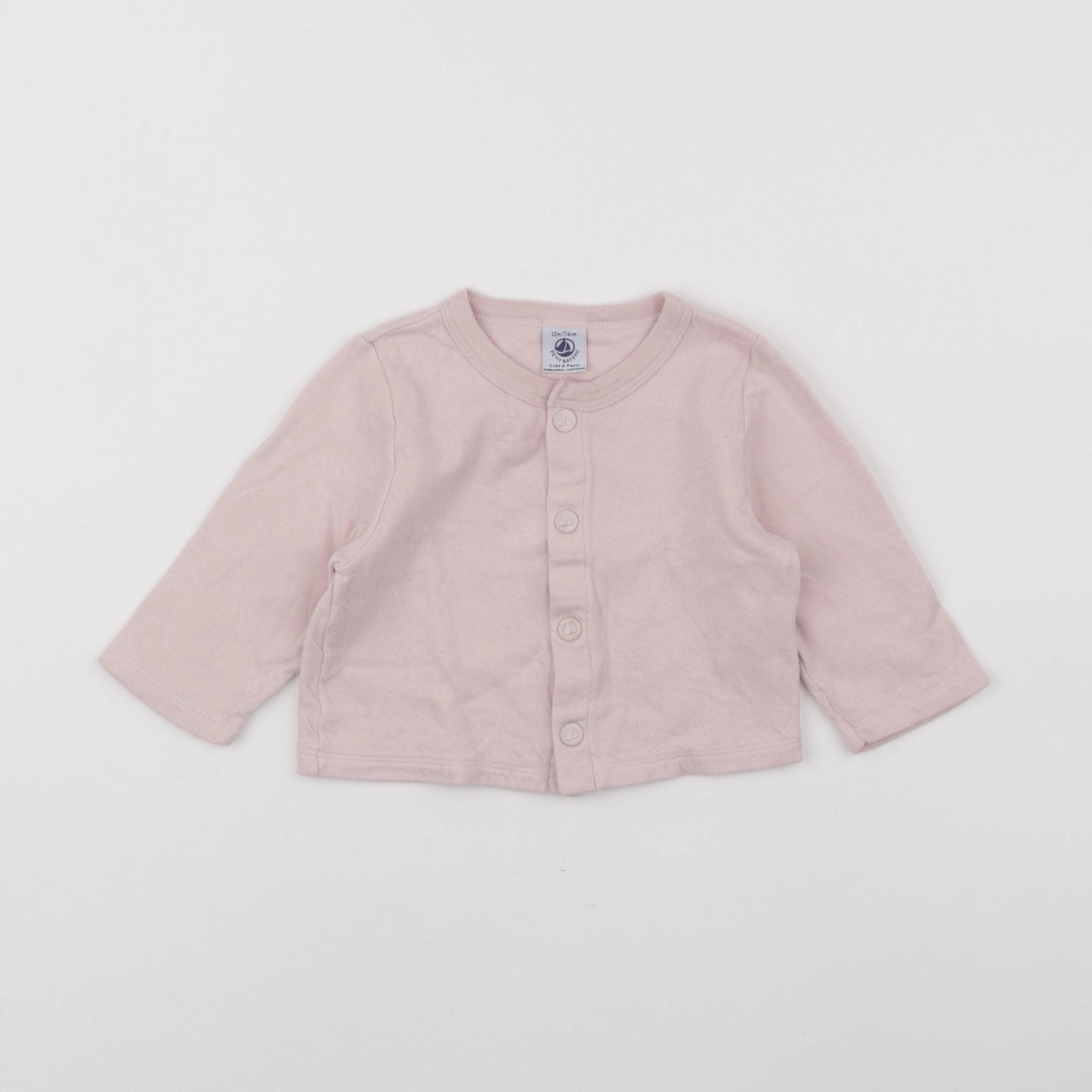 Petit Bateau - sweat rose - 12 mois