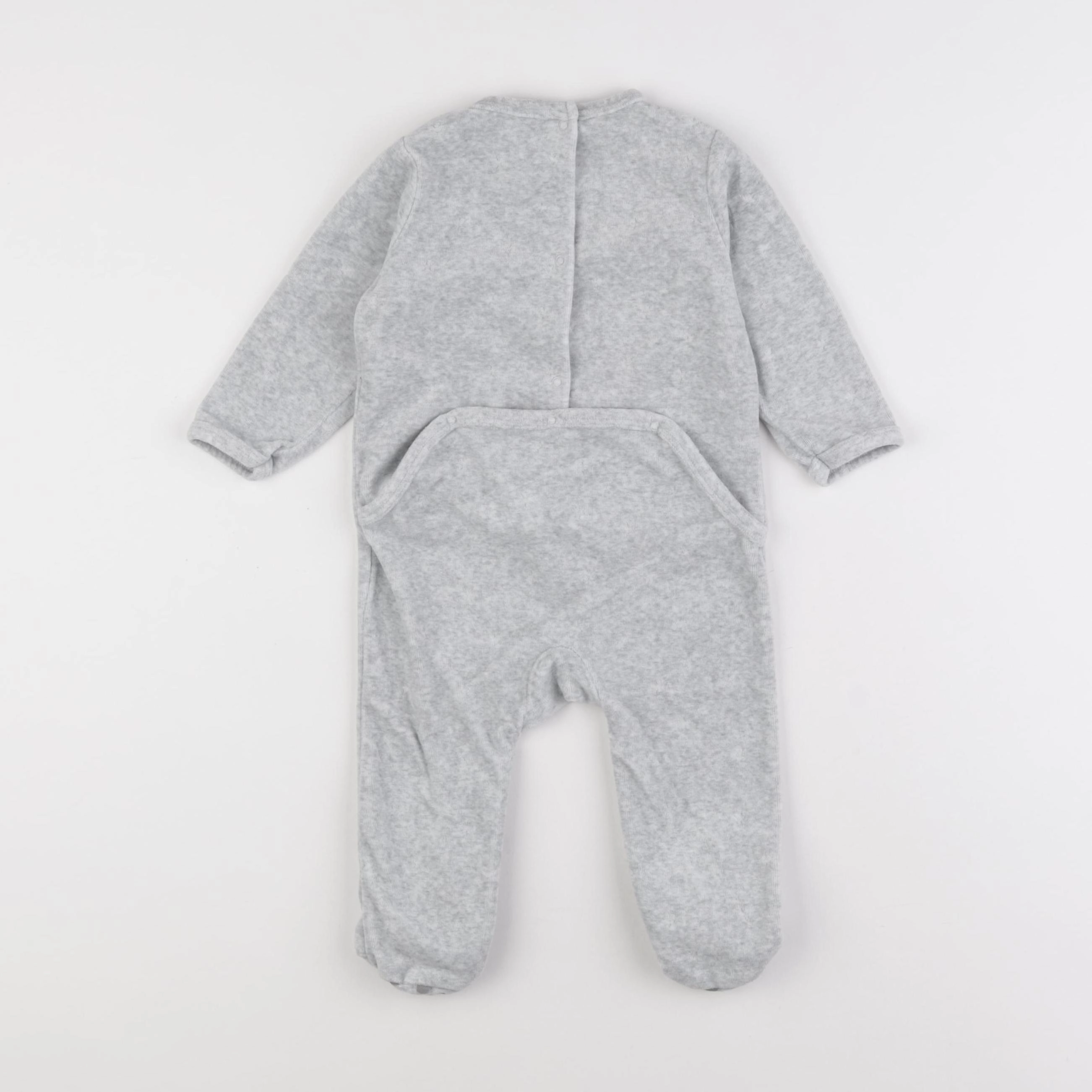 Vertbaudet - pyjama velours gris - 12 mois