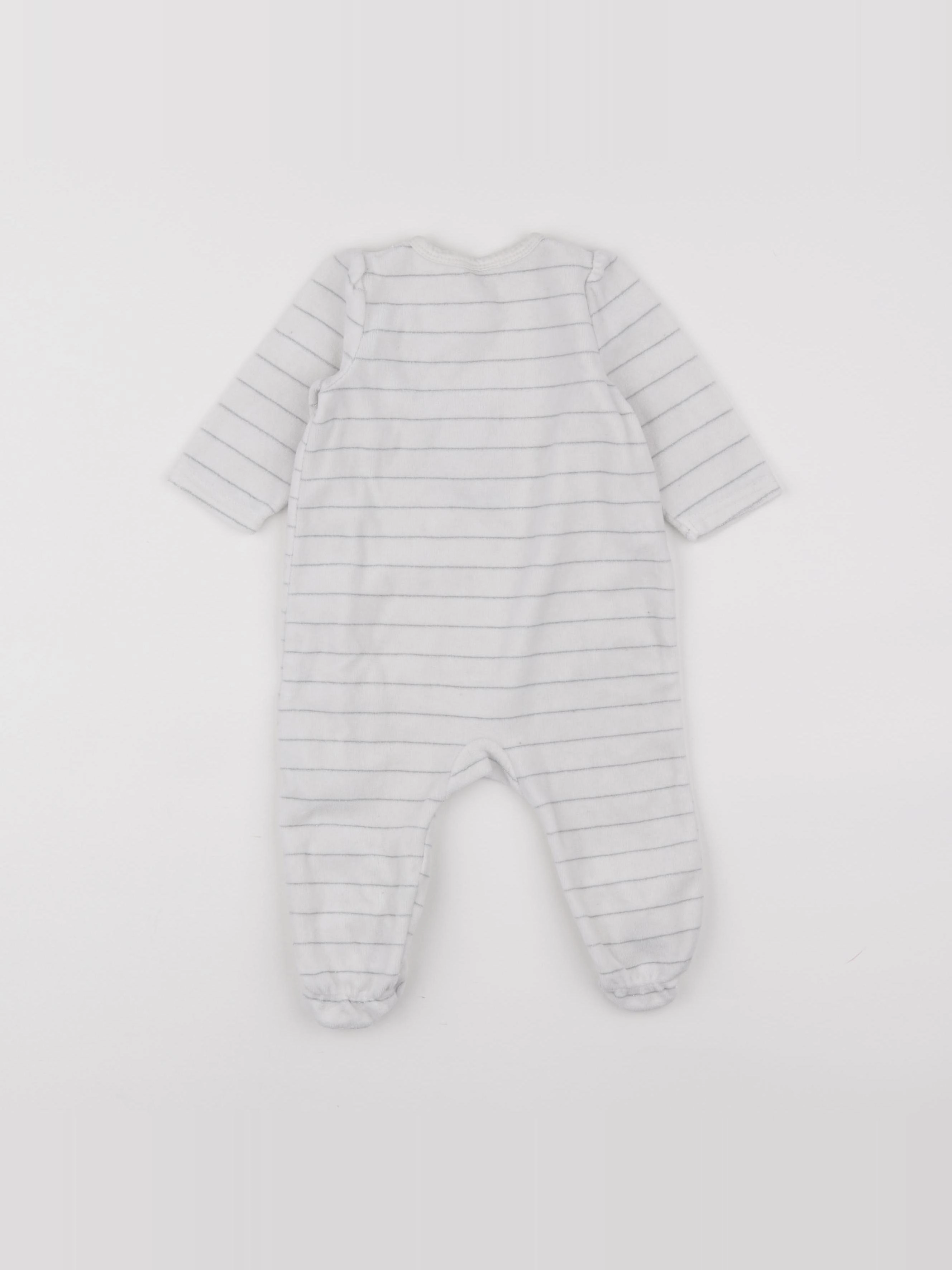 Tape à l'oeil - pyjama velours blanc - 12 mois