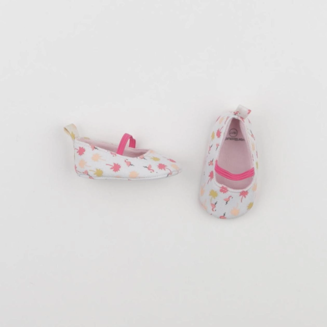 Vertbaudet - chaussons blanc, rose - pointure 16/17