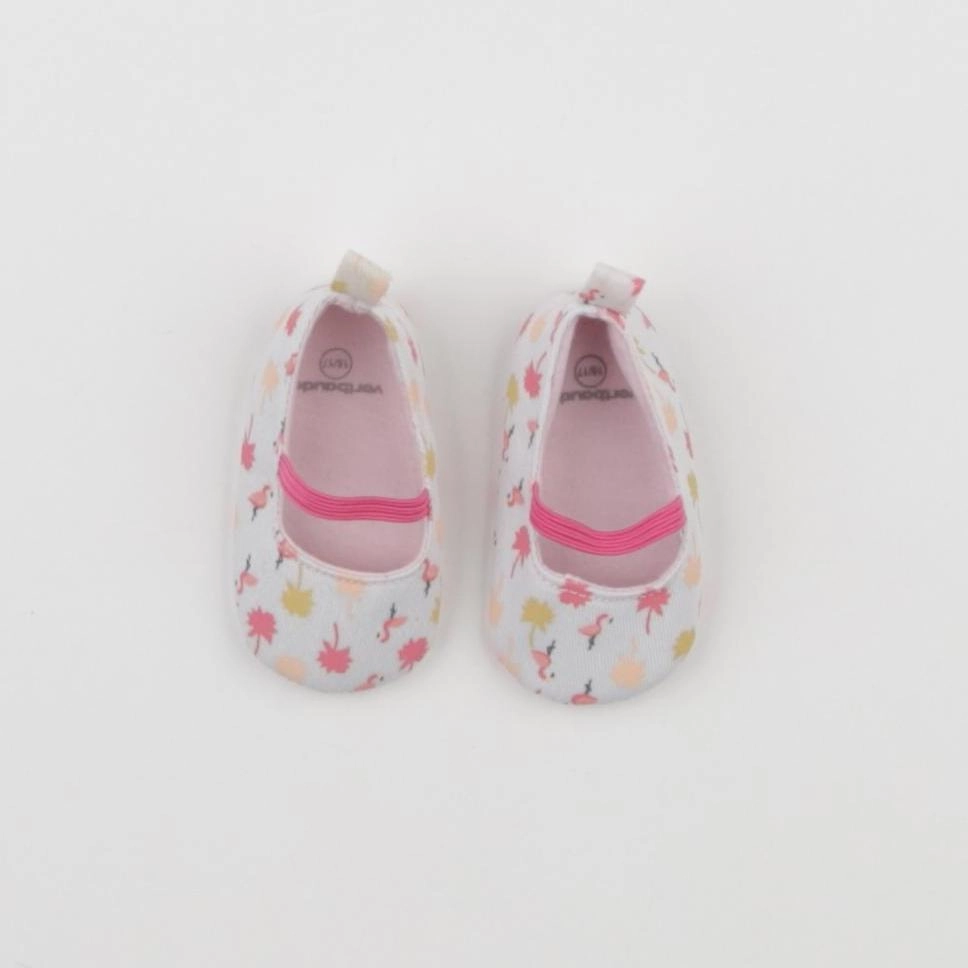 Vertbaudet - chaussons blanc, rose - pointure 16/17