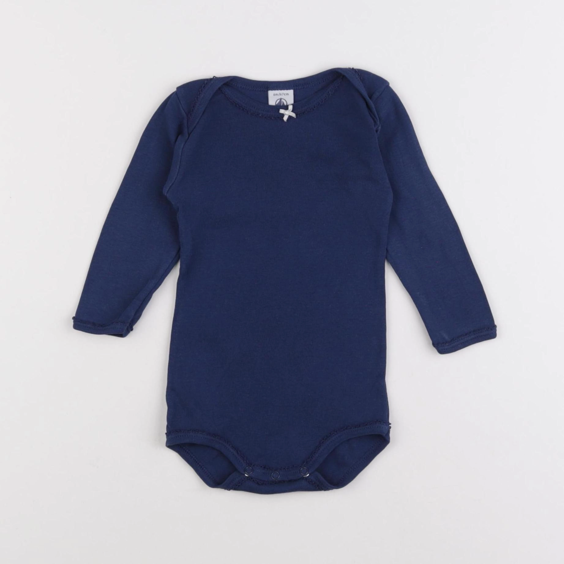 Petit Bateau - body bleu - 6 mois