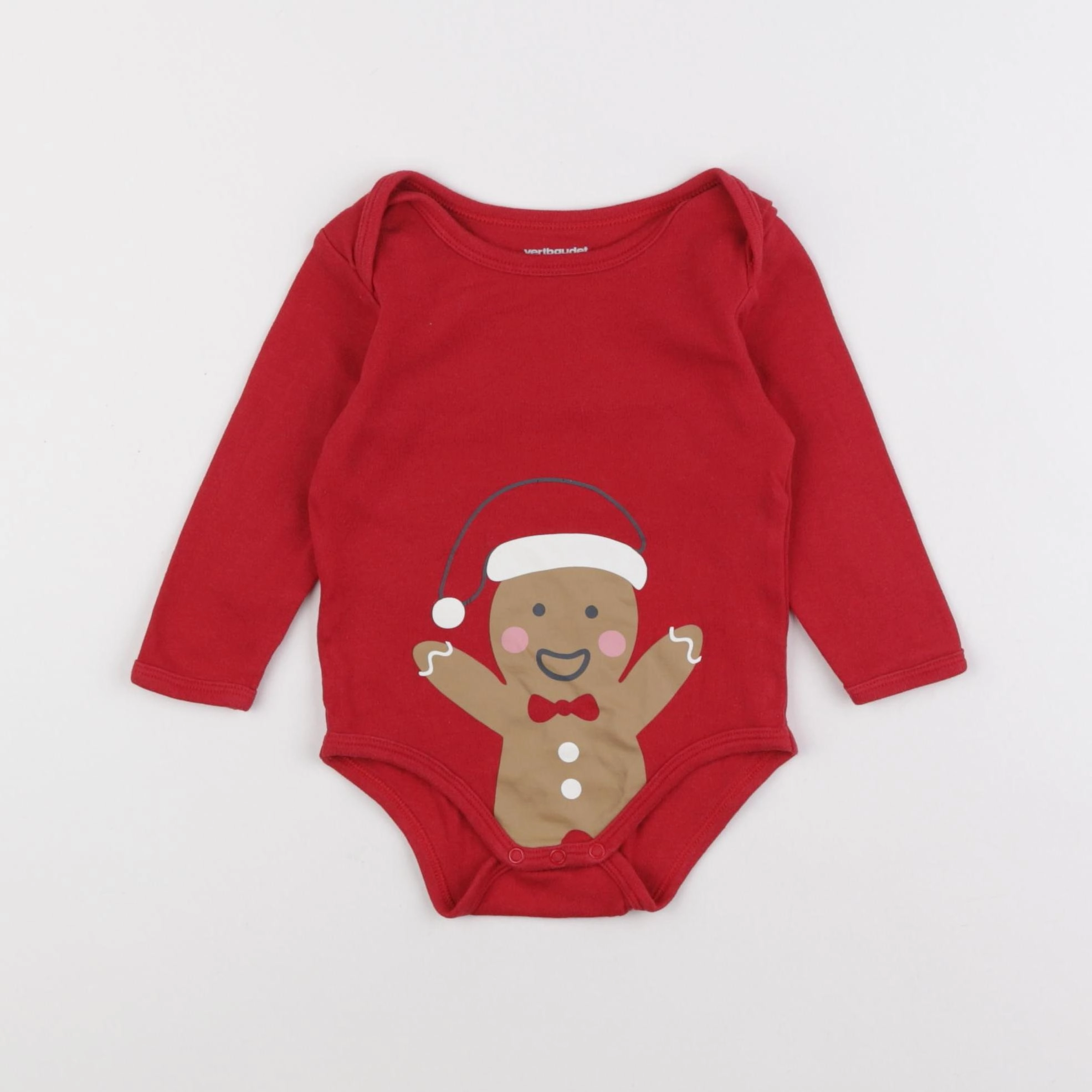 Vertbaudet - body rouge - 12 mois