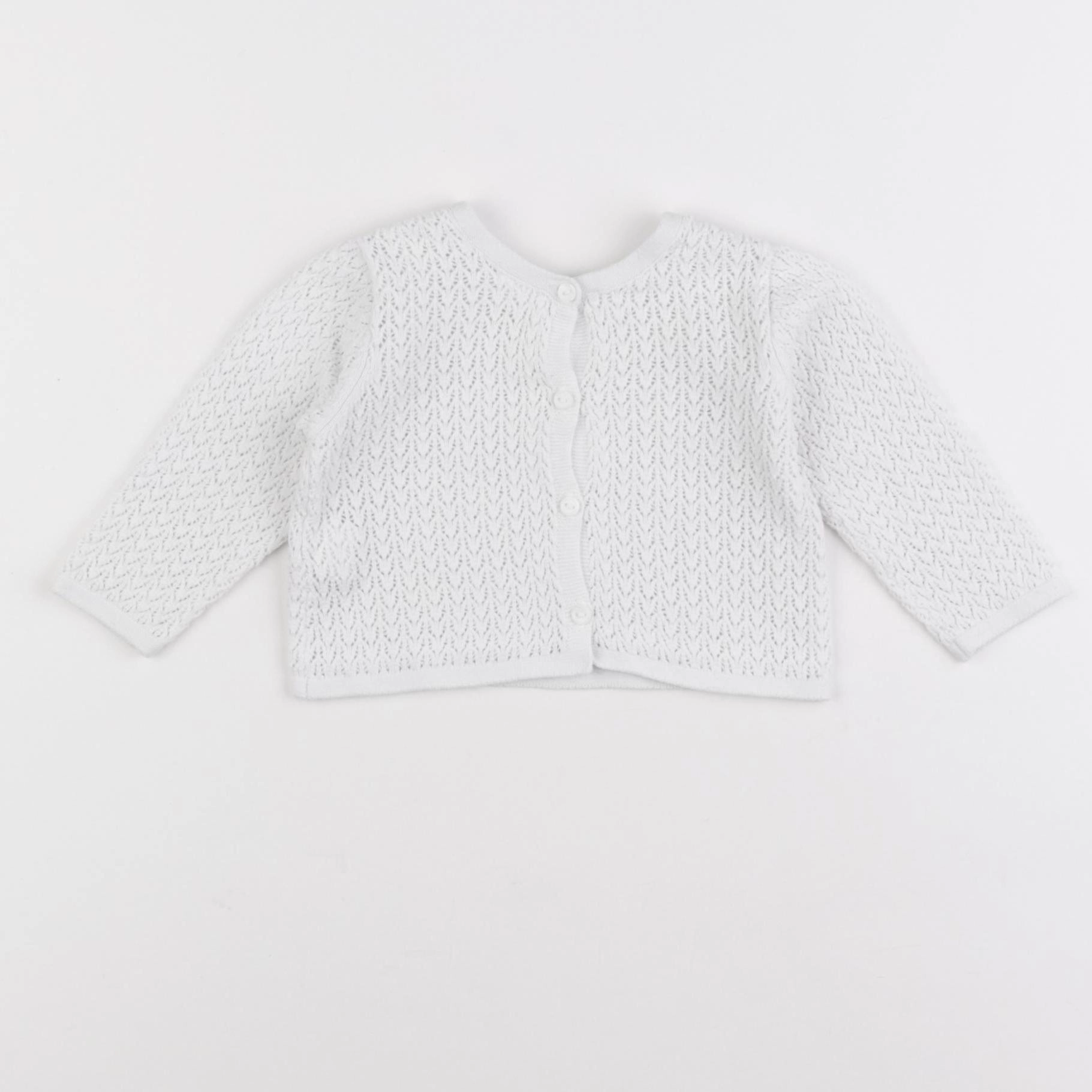 Zara - gilet blanc - 3/6 mois