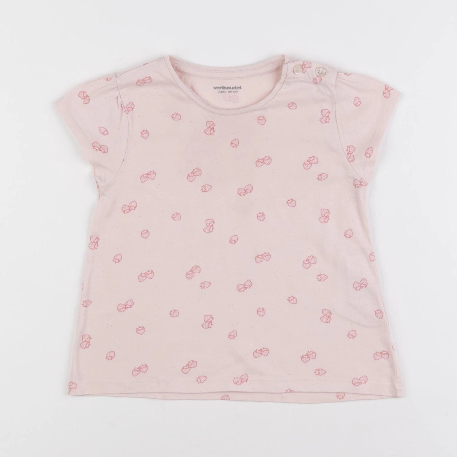Vertbaudet - tee-shirt rose - 2 ans