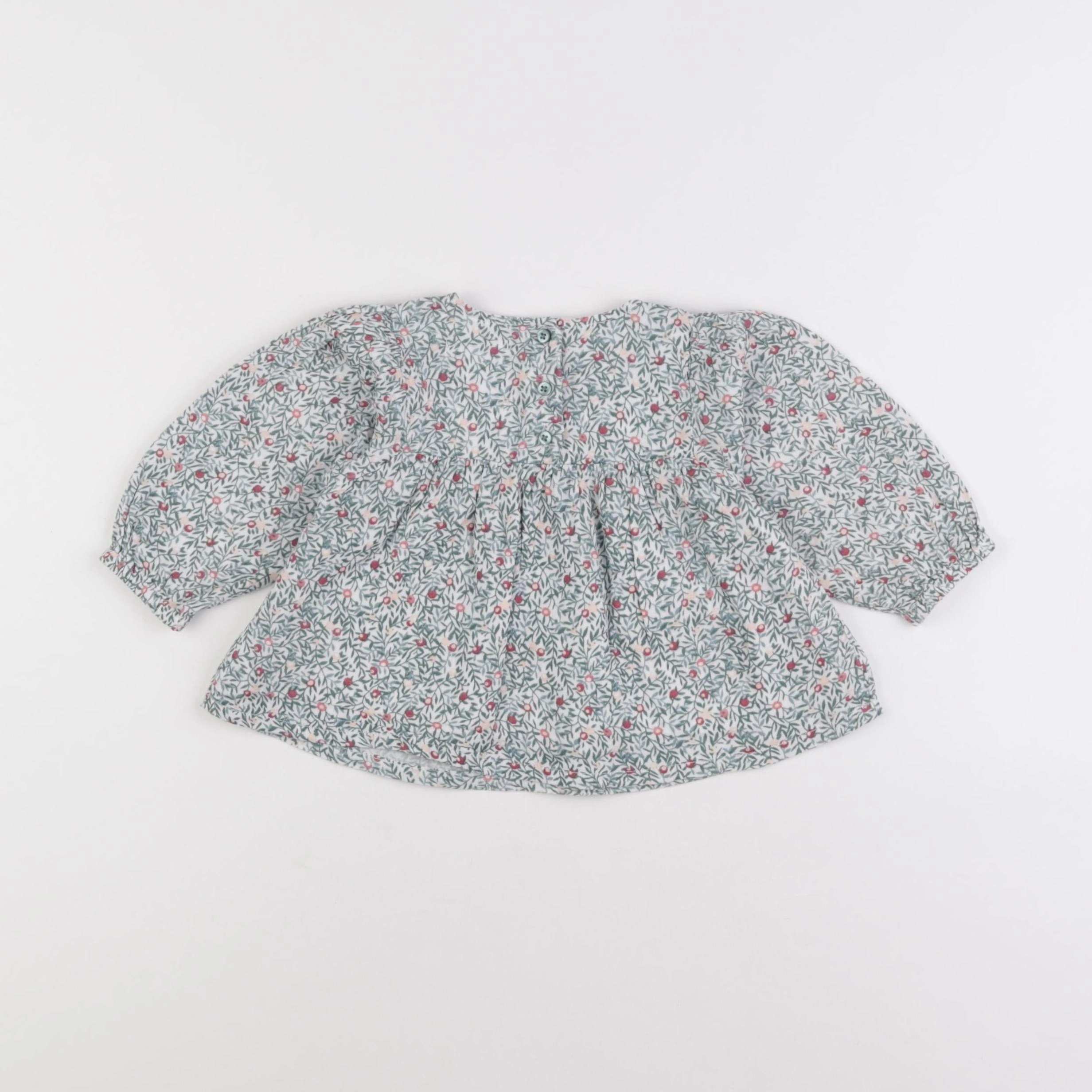 Vertbaudet - blouse vert - 9 mois