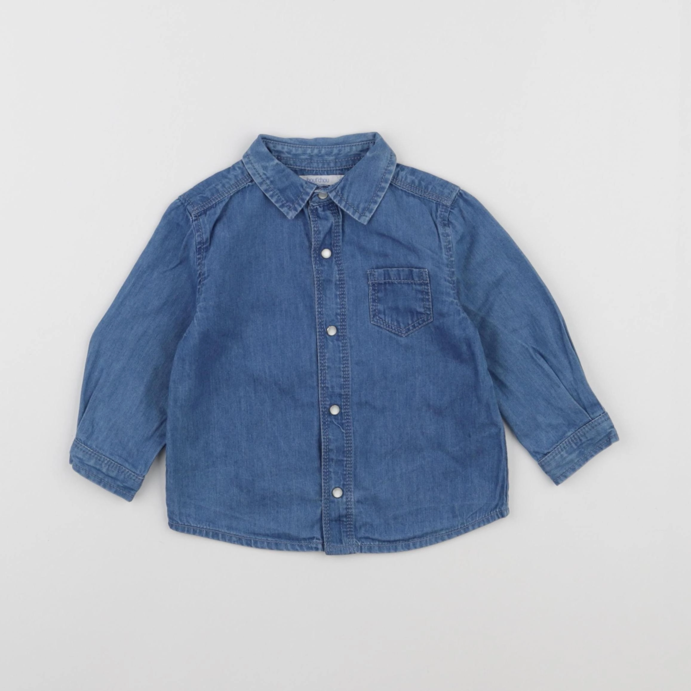 Boutchou - chemise bleu - 9 mois