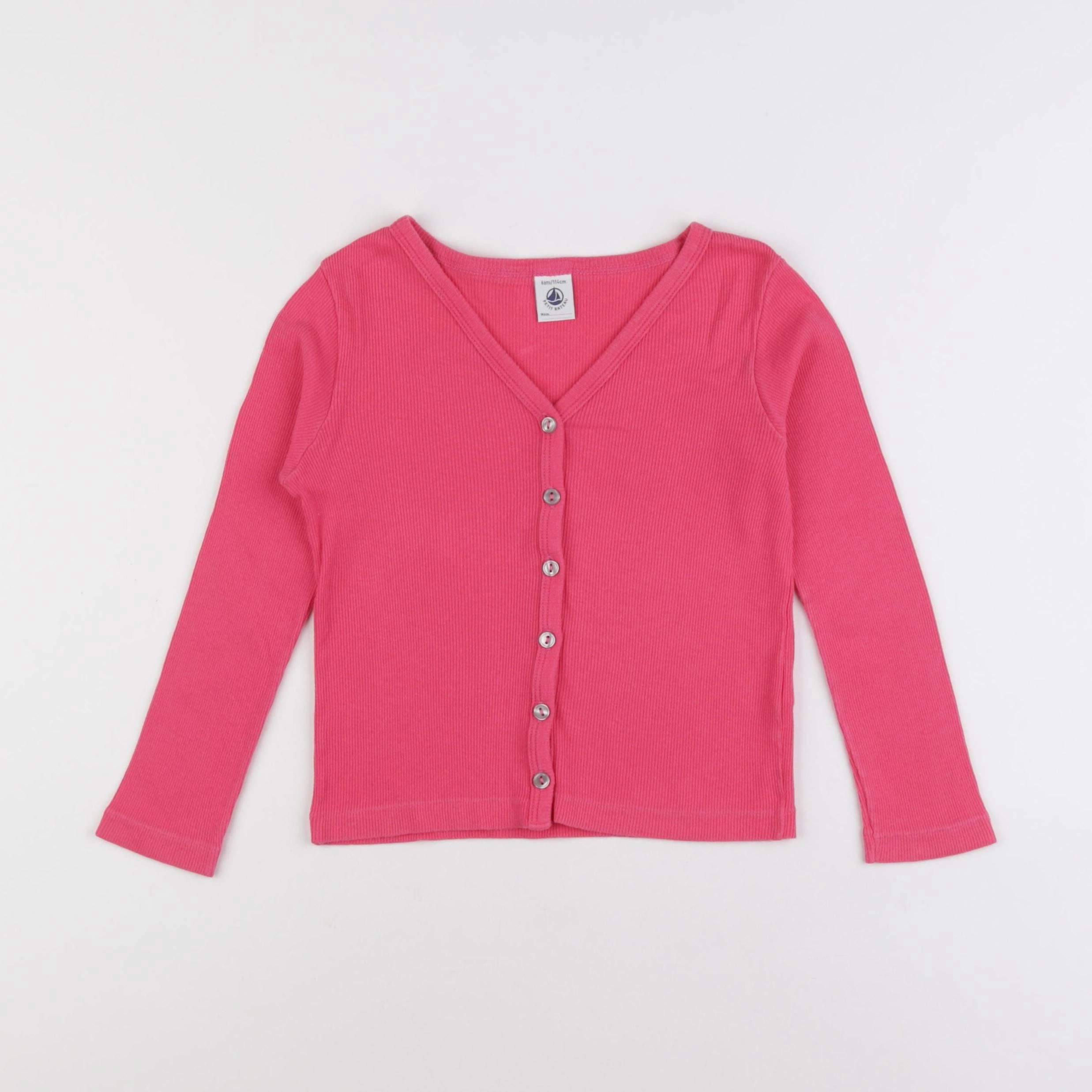 Petit Bateau - tee-shirt rose - 6 ans