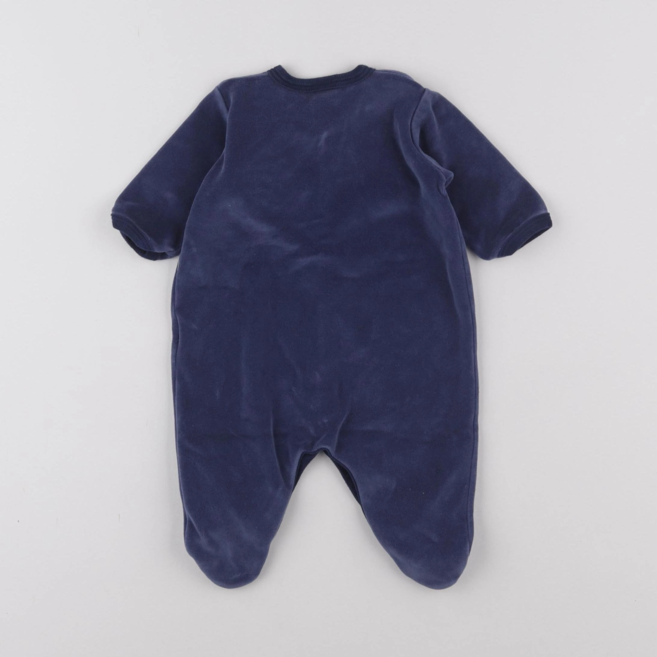 Petit Bateau - pyjama velours bleu - 3 mois