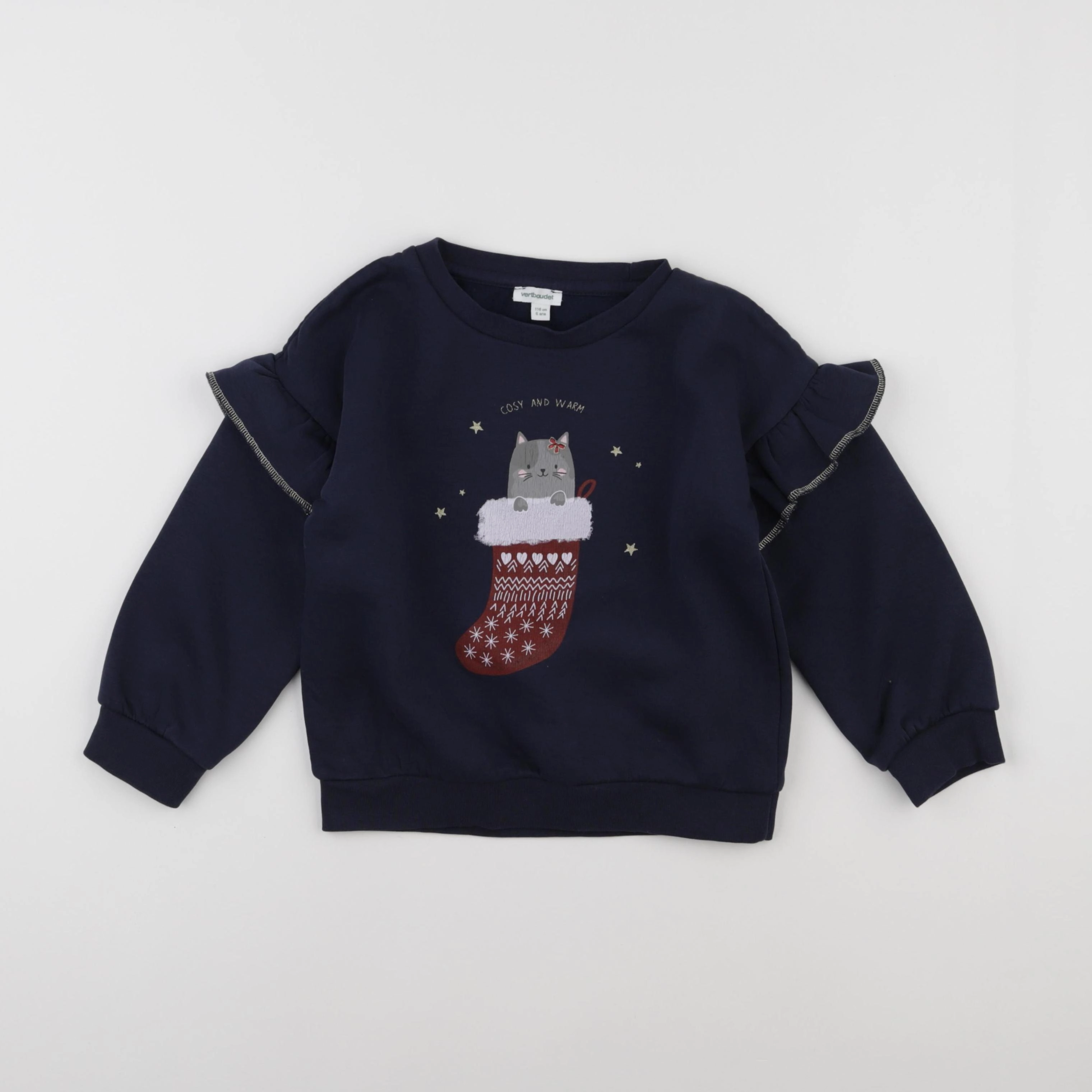 Vertbaudet - sweat bleu - 6 ans