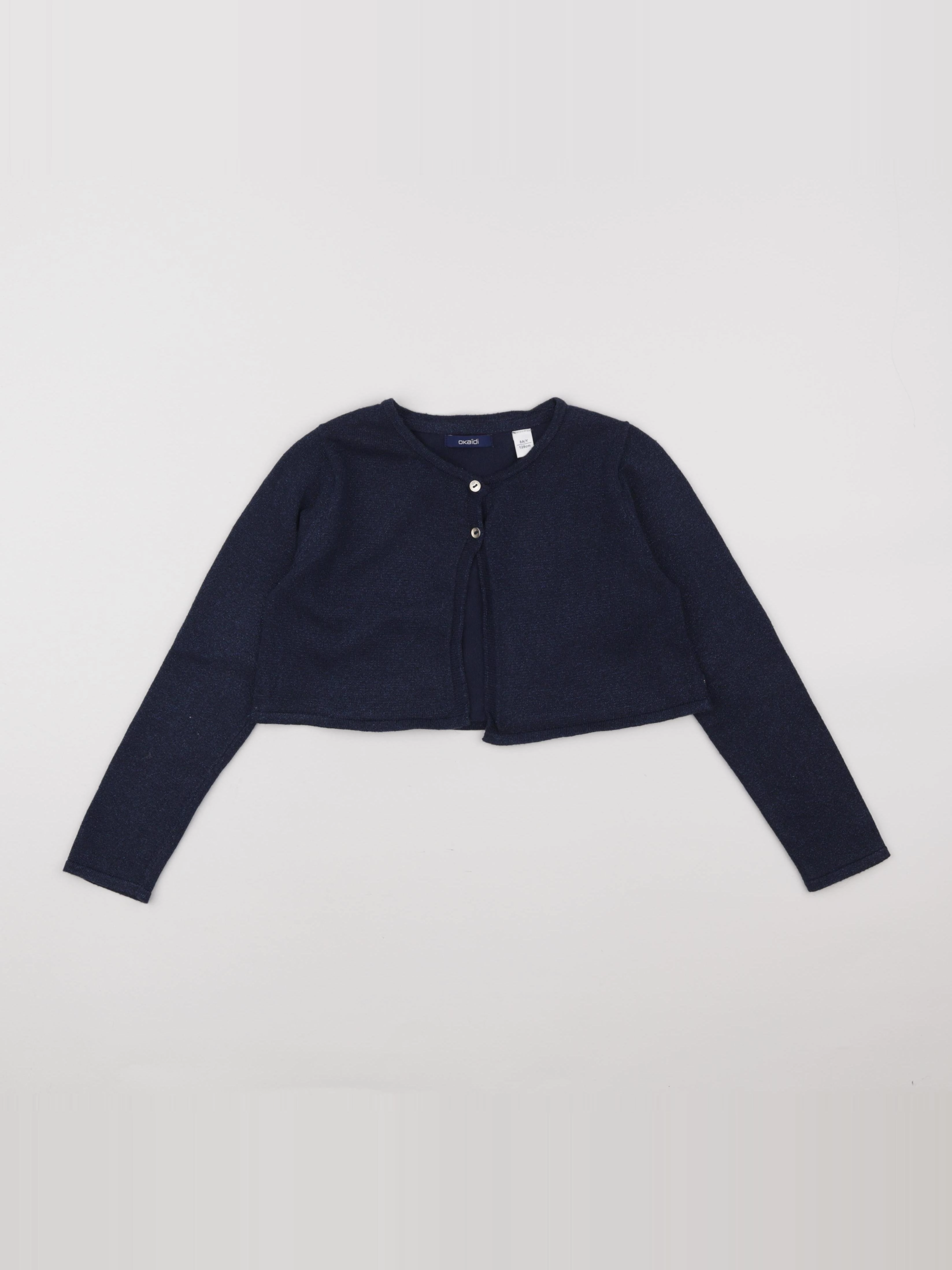 Okaidi - gilet bleu, argent - 8 ans