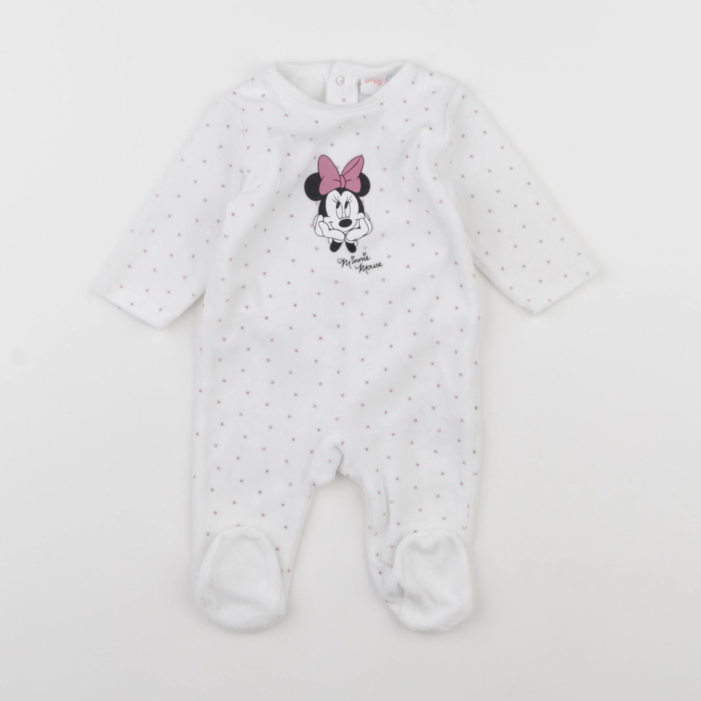 Vertbaudet - pyjama velours blanc - 3 mois