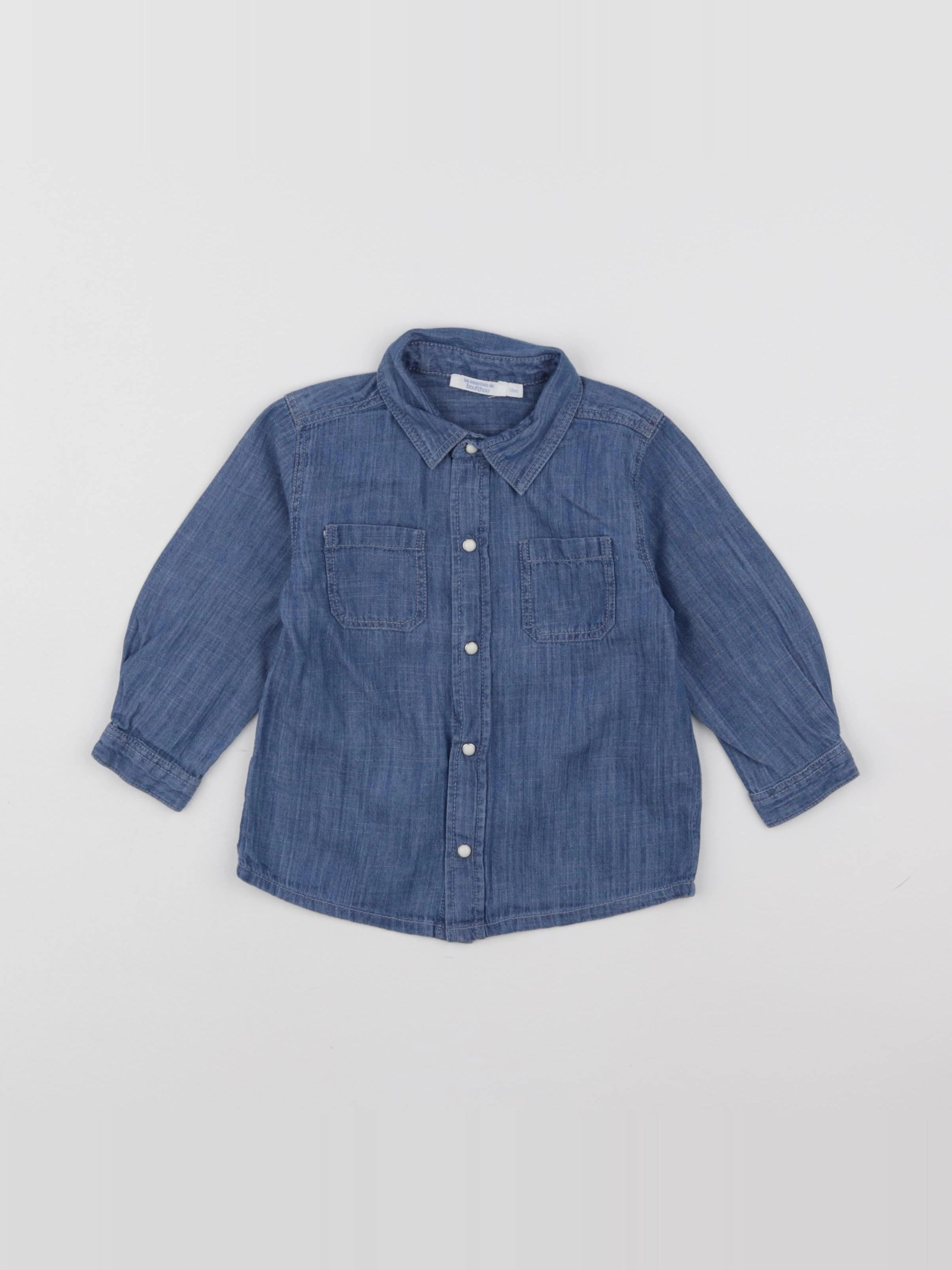 Boutchou - chemise bleu - 18 mois