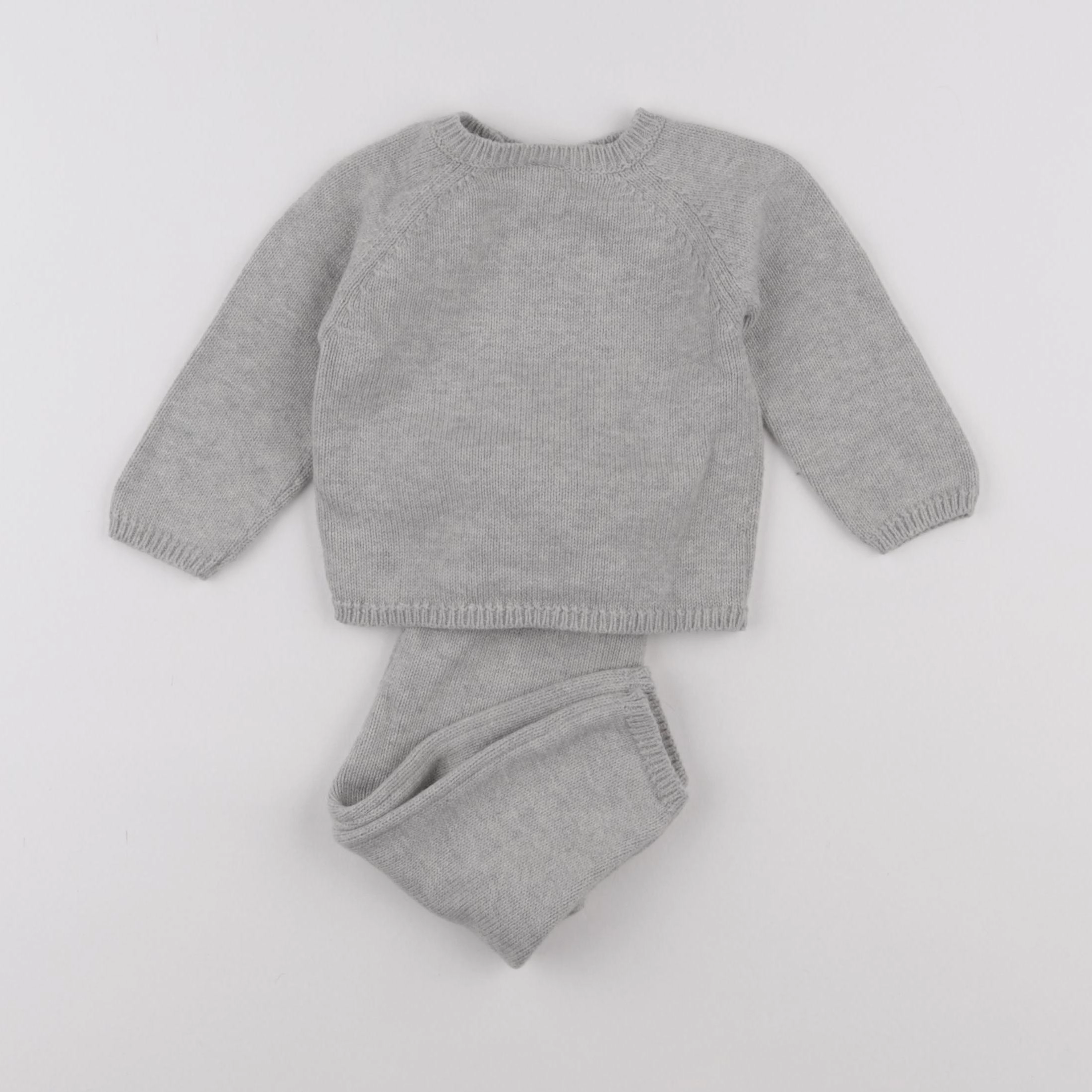 Petit Bateau - ensemble gris - 12 mois