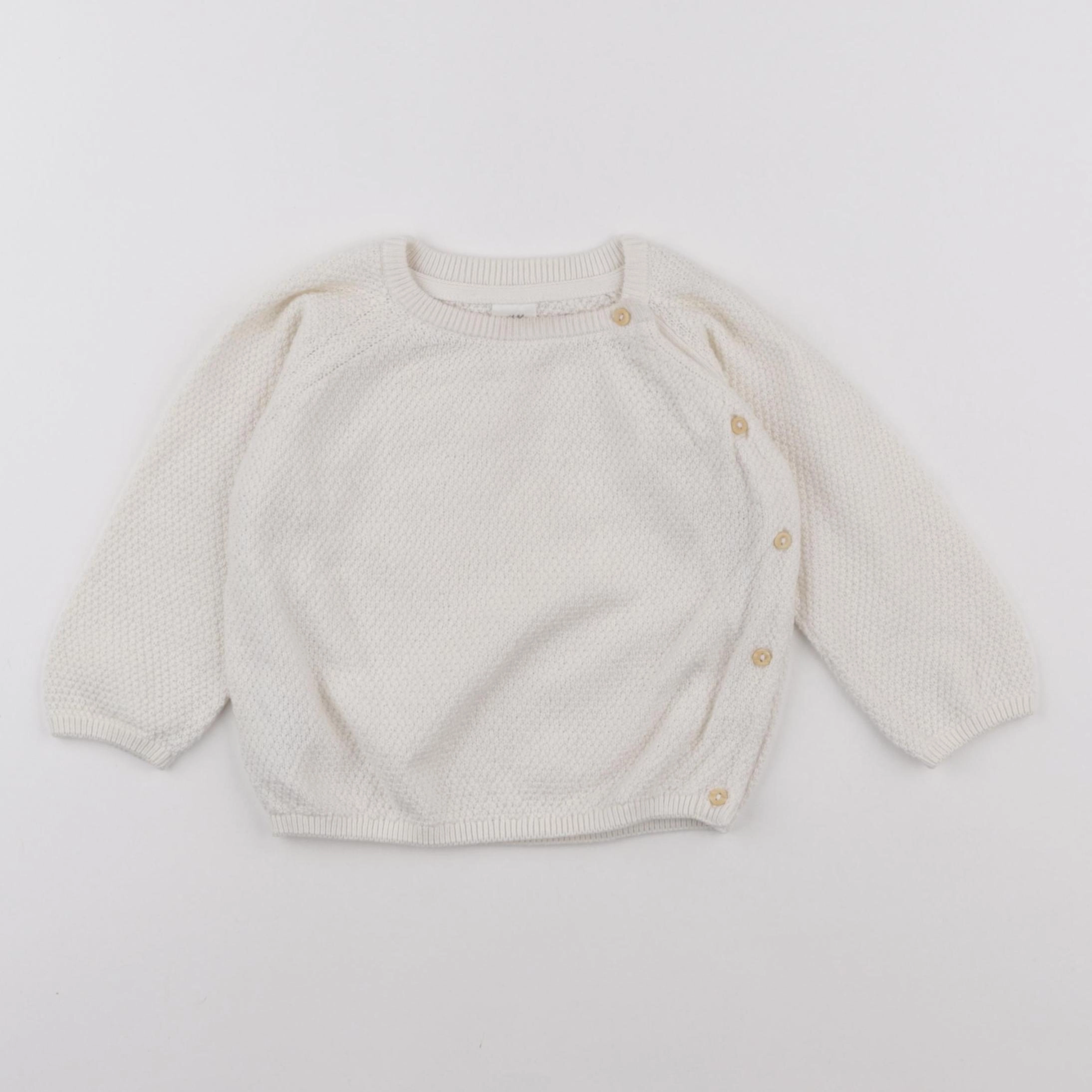 H&M - pull beige - 6/9 mois
