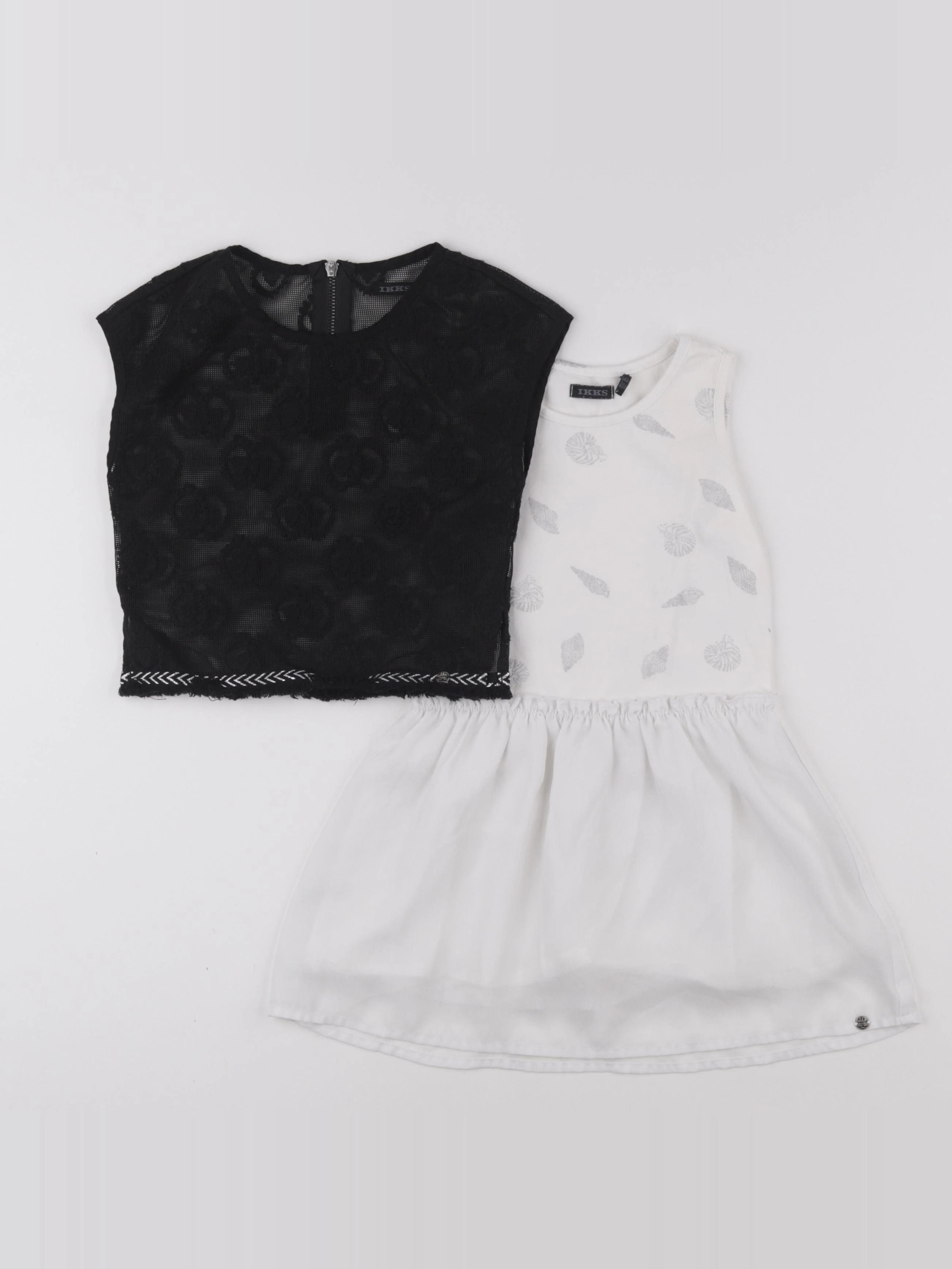 IKKS - robe gris, noir - 4 ans