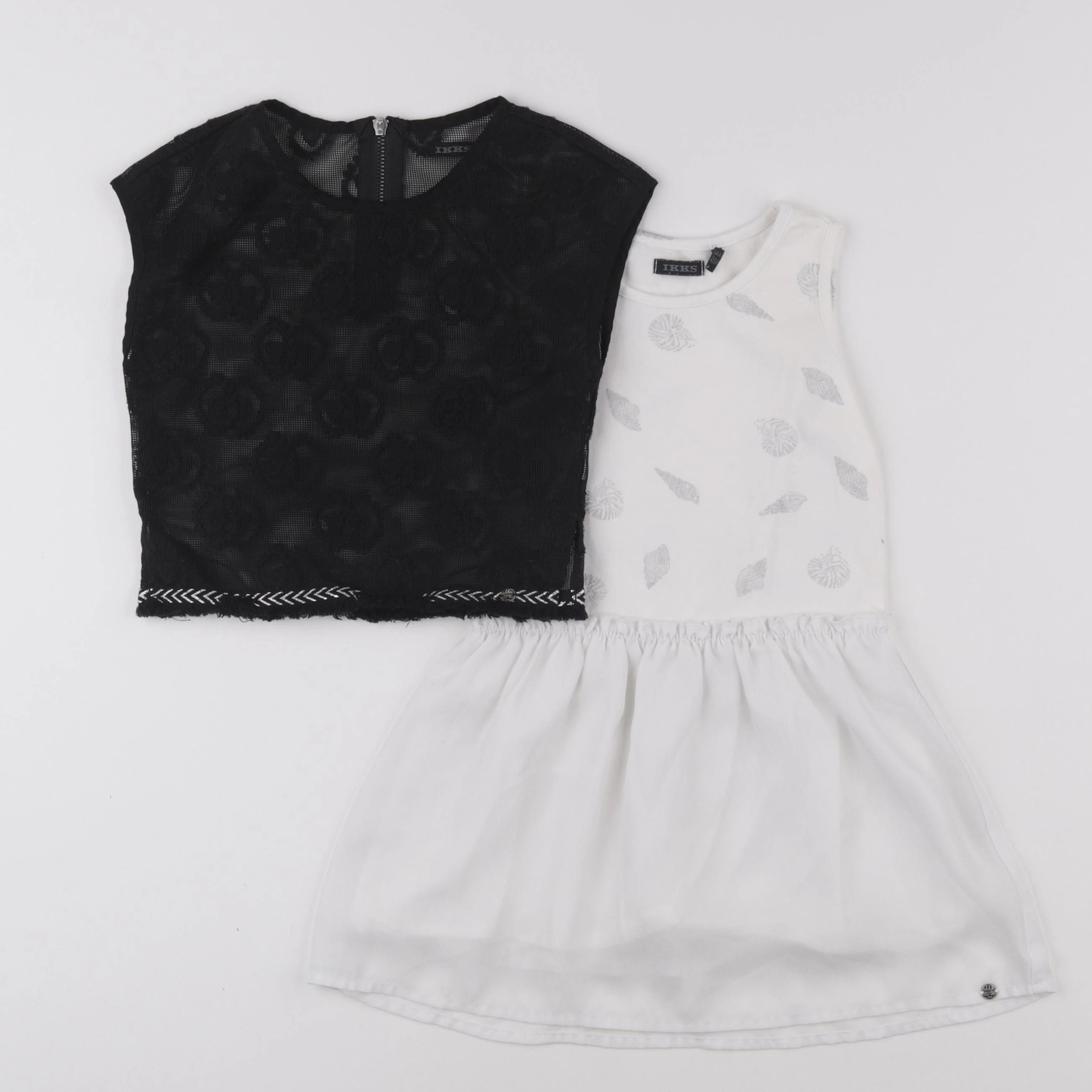 IKKS - robe gris, noir - 4 ans