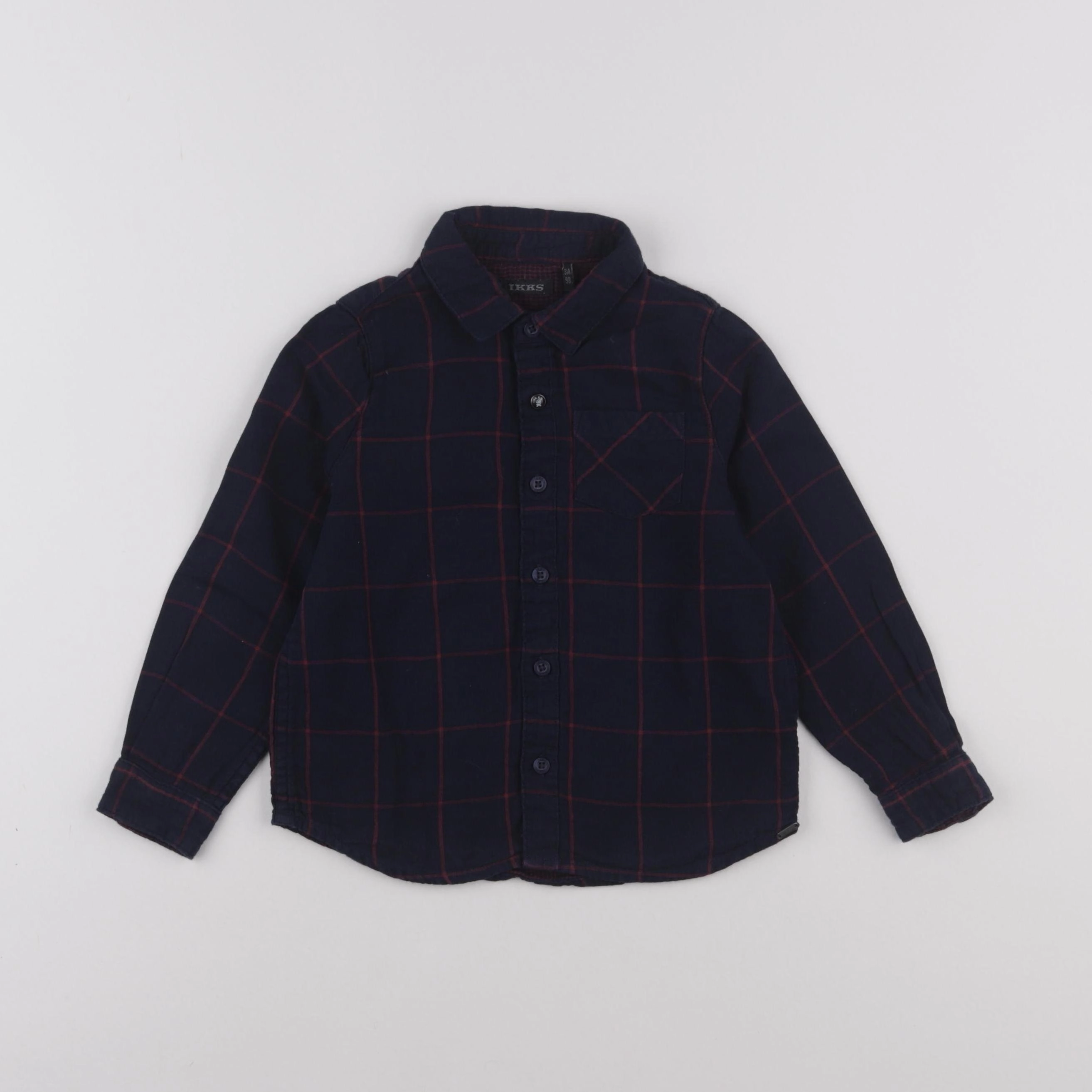IKKS - chemise bleu, rouge - 3 ans