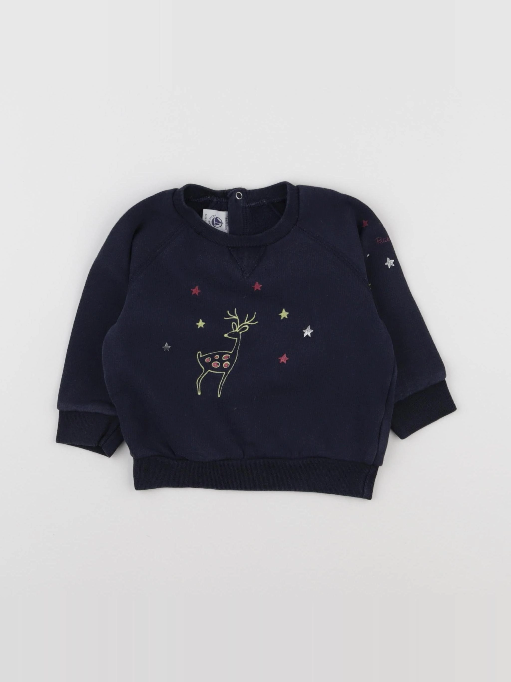 Petit Bateau - sweat bleu - 18 mois