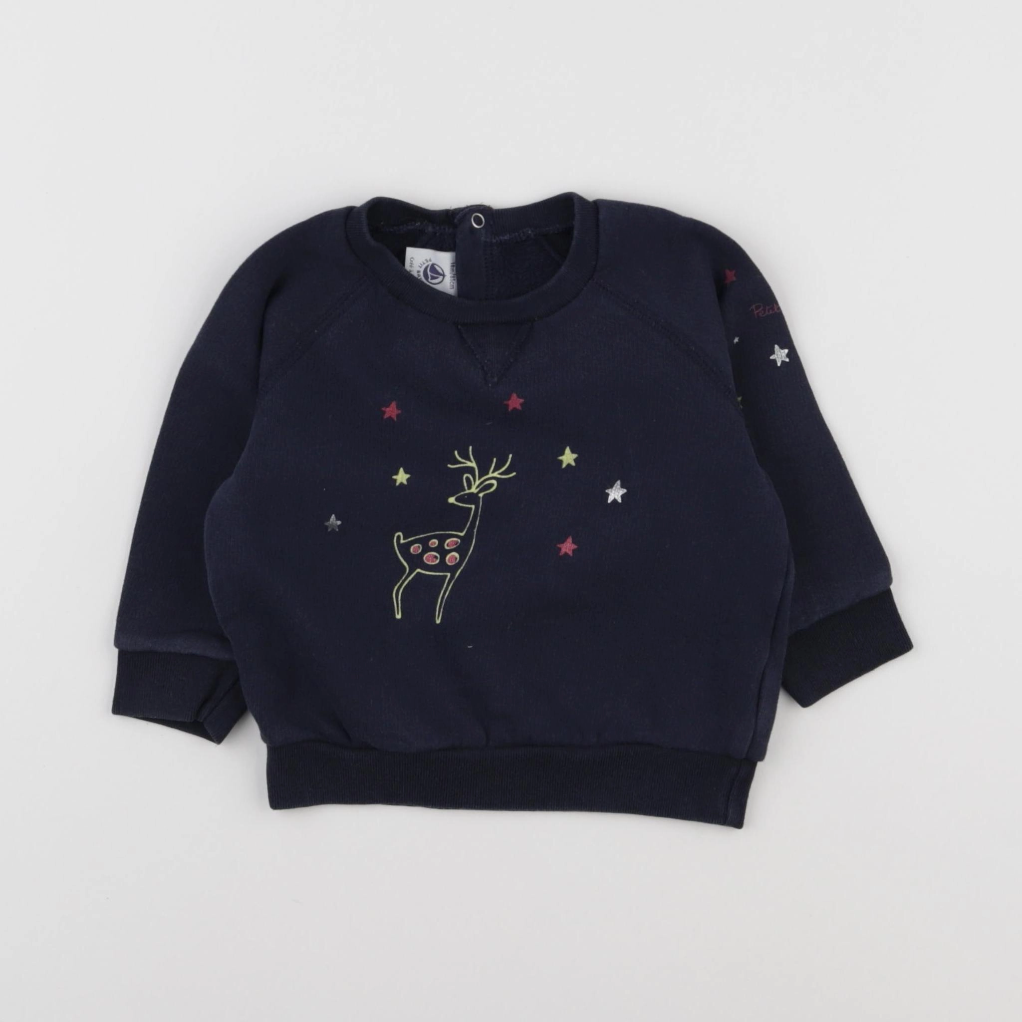 Petit Bateau - sweat bleu - 18 mois