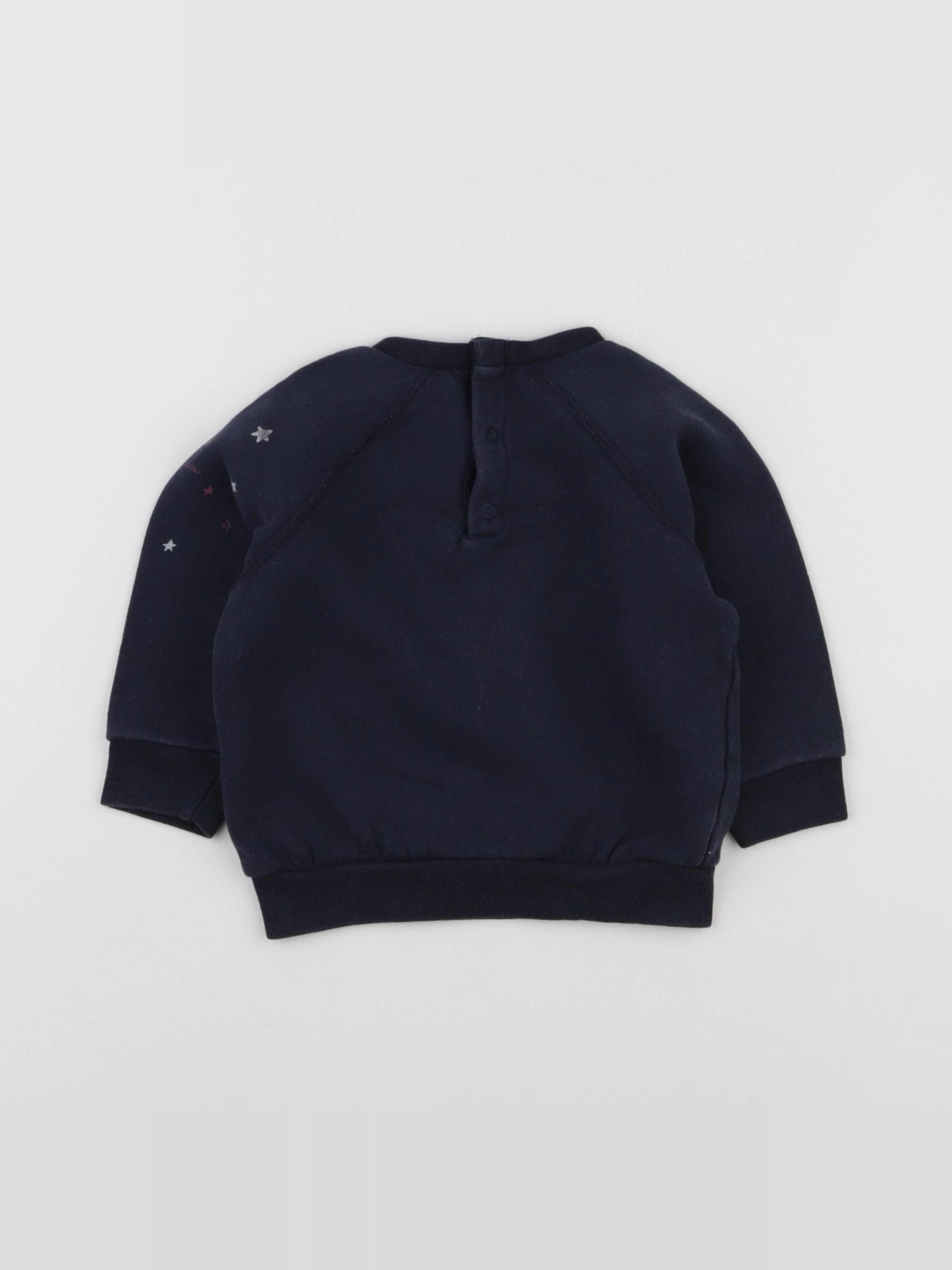 Petit Bateau - sweat bleu - 18 mois