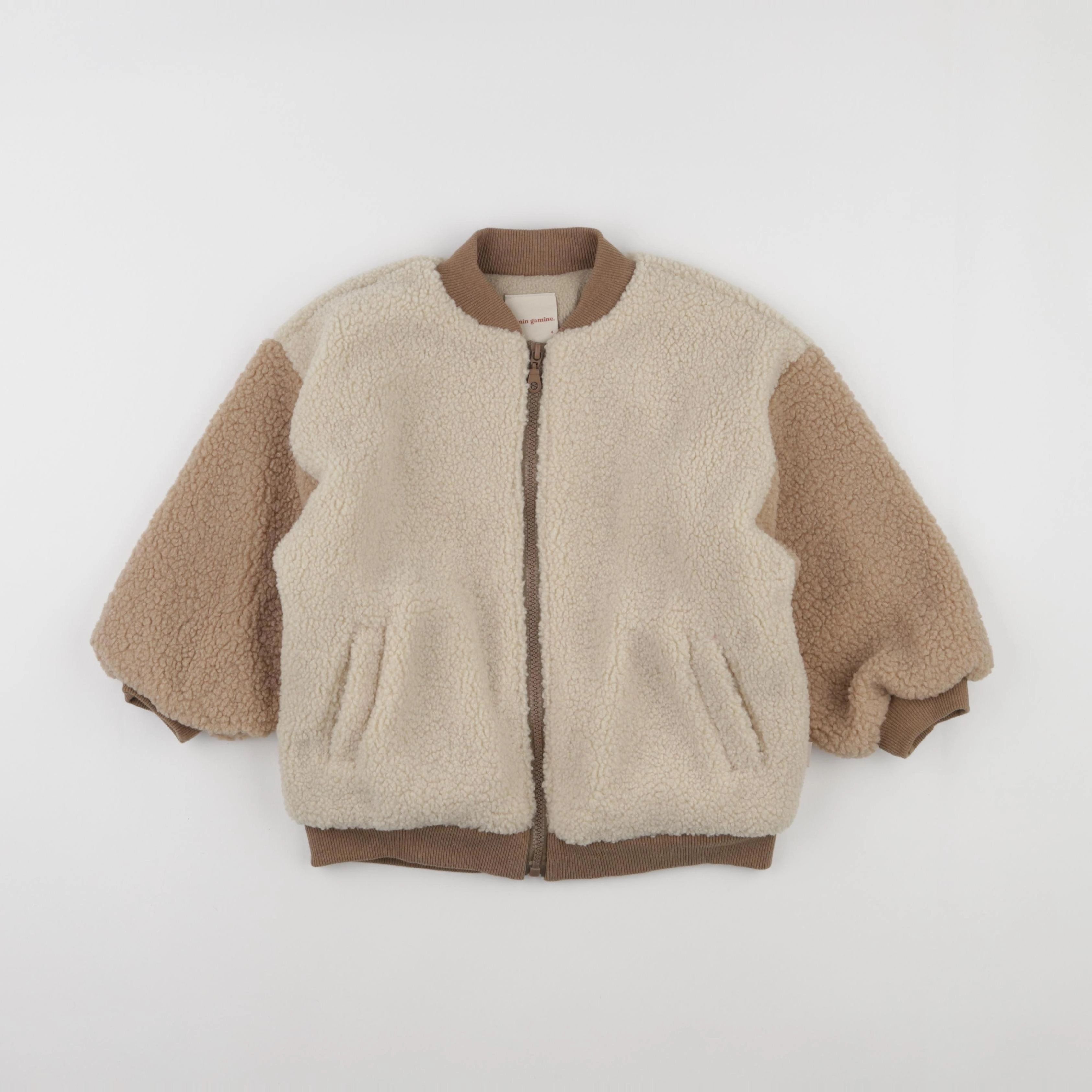 Gamin gamine - veste marron, beige - 4 ans