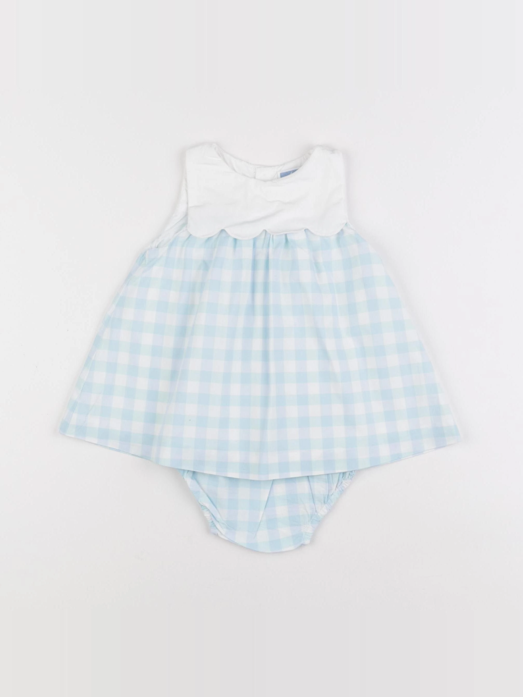 Jacadi - robe blanc, bleu - 6 mois