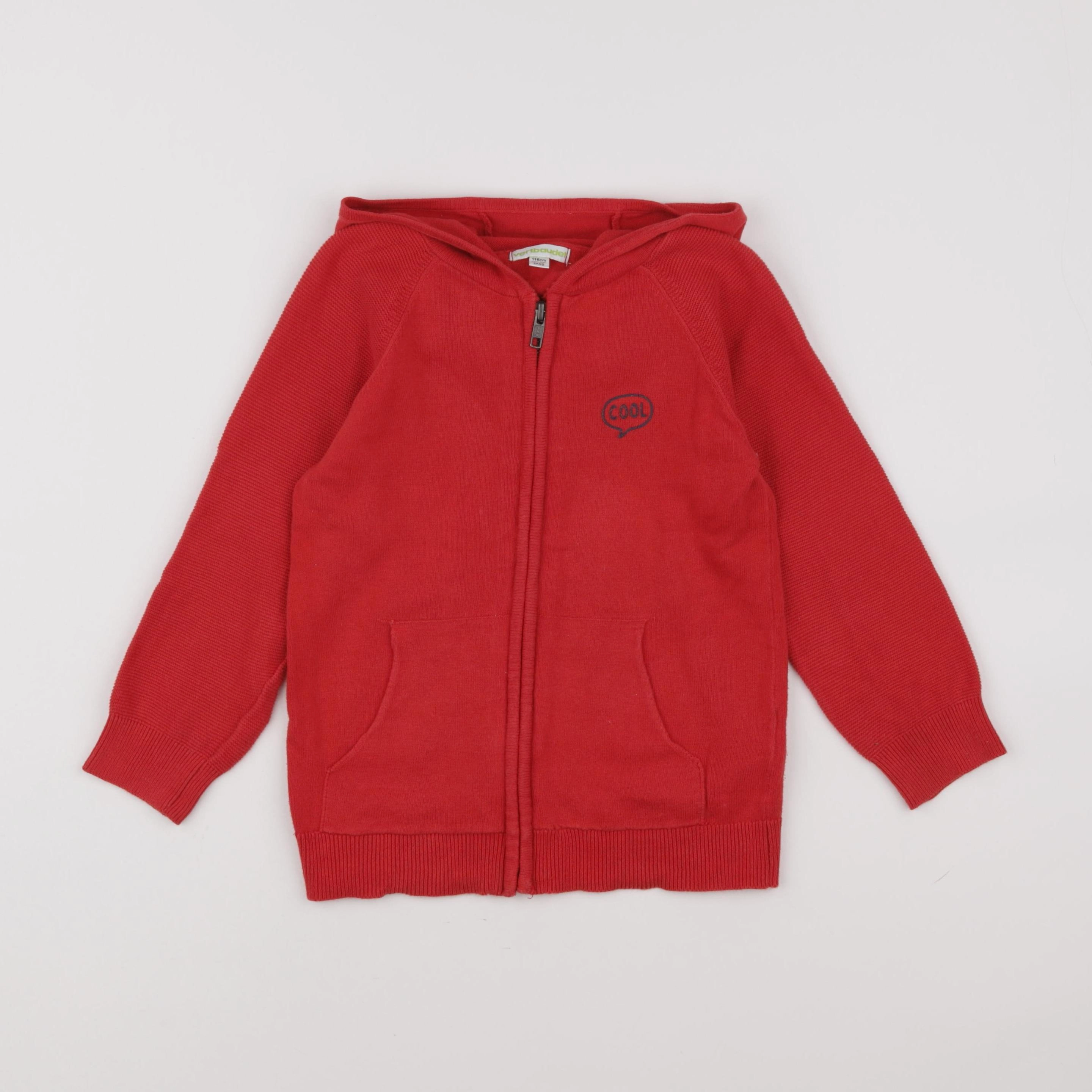 Vertbaudet - gilet rouge - 6 ans