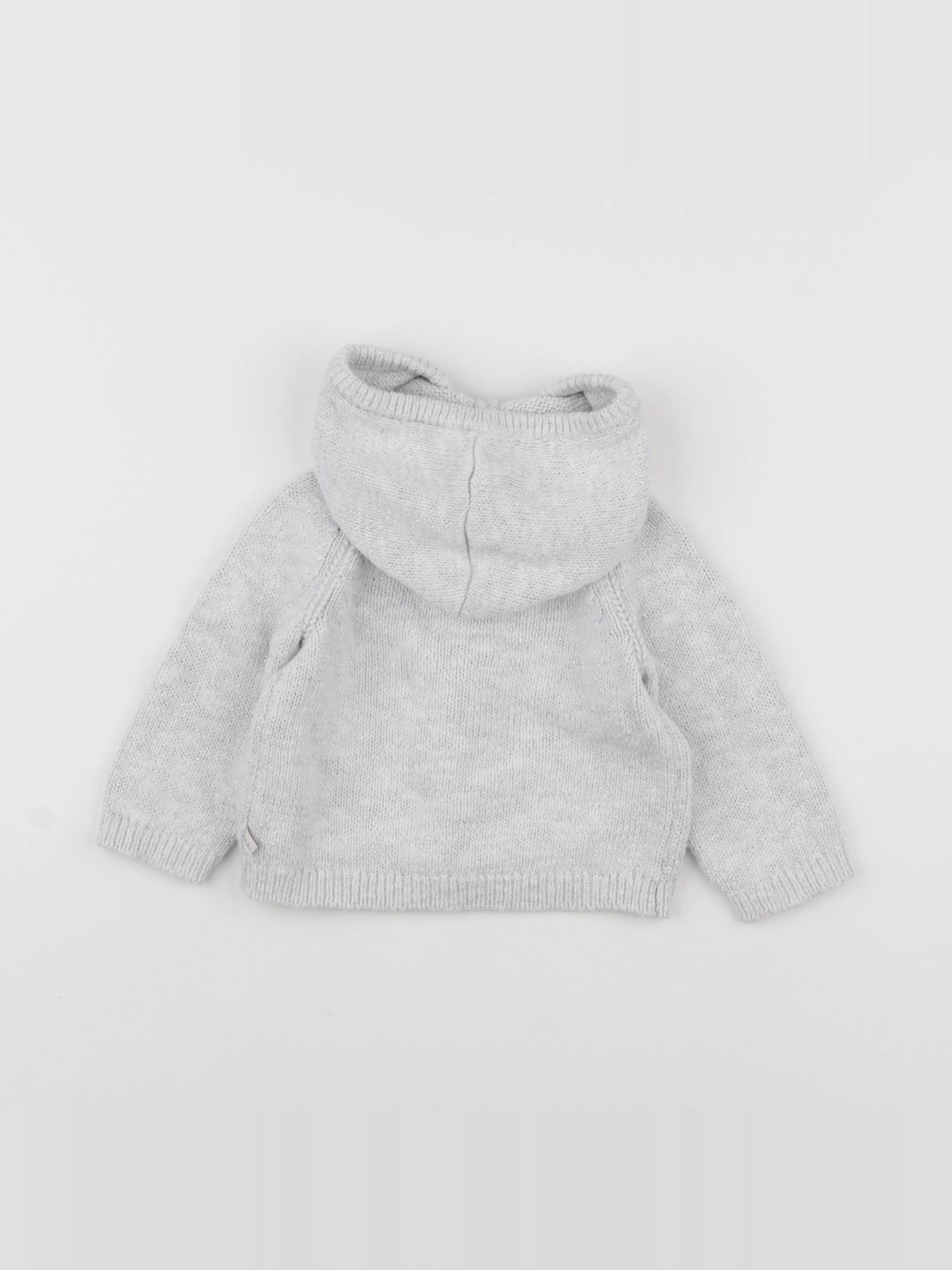 IKKS - gilet gris, argent - 6 mois